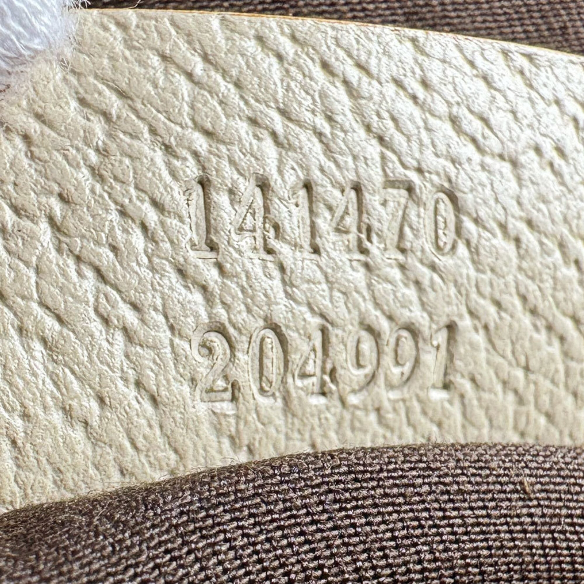 Gucci Brown Ivory Canvas Leather Handbag (Pre-Owned)