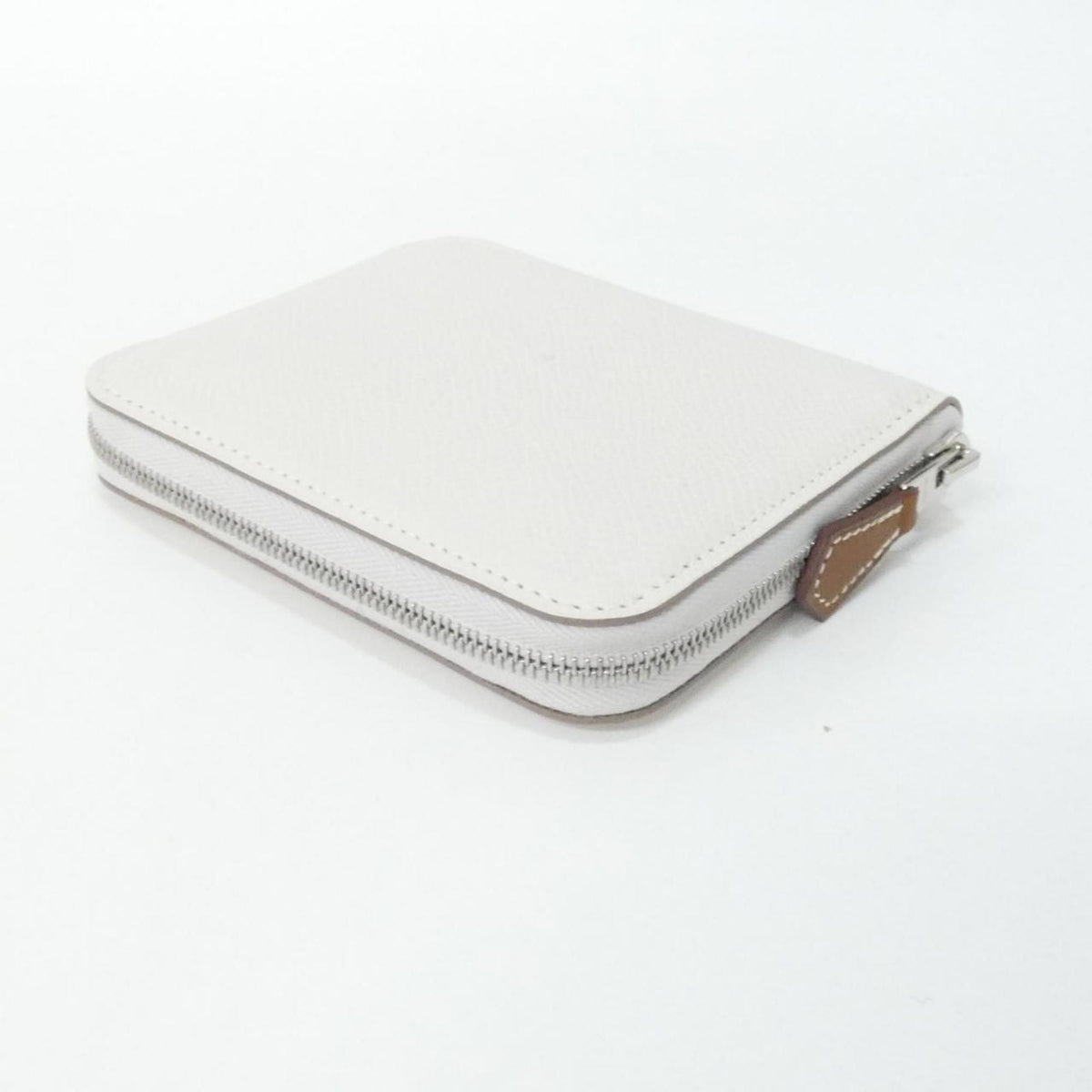 Hermes Ruby White Epsom Leather Silk Wallet (Bi-Fold) (Pre-Owned)