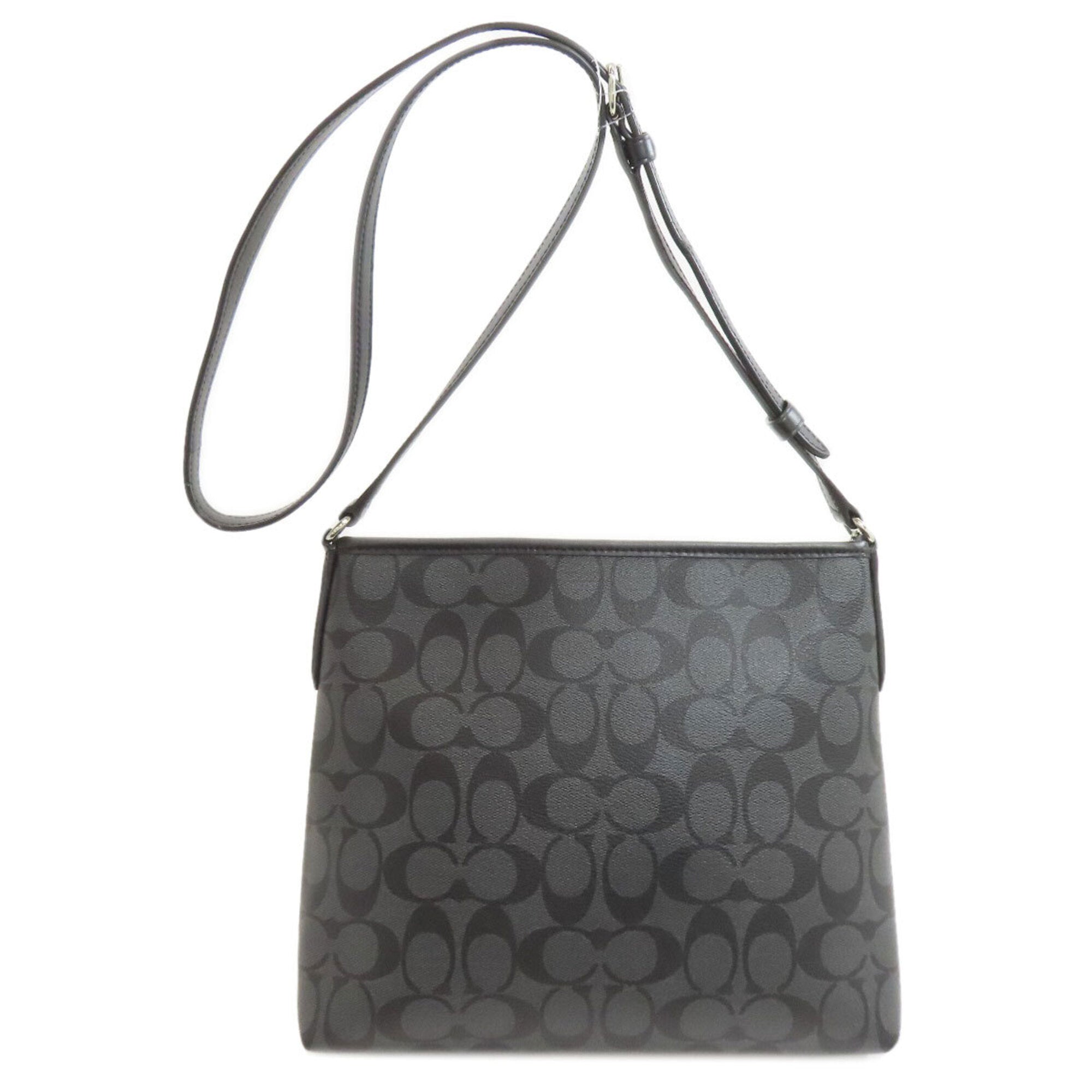 Coach Signature Black Pvc Shoulder Bag (Pre-Owned)