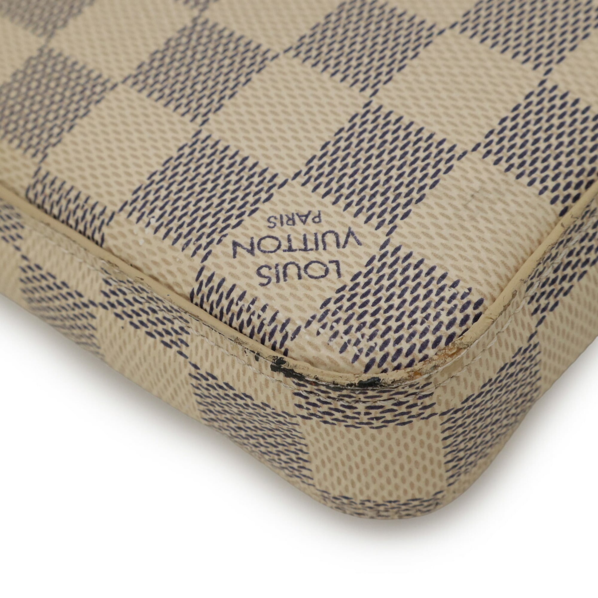 Louis Vuitton Damier Azur Ivory Damier Azur Clutch Bag Pochette Shoulder Bag (Pre-Owned)