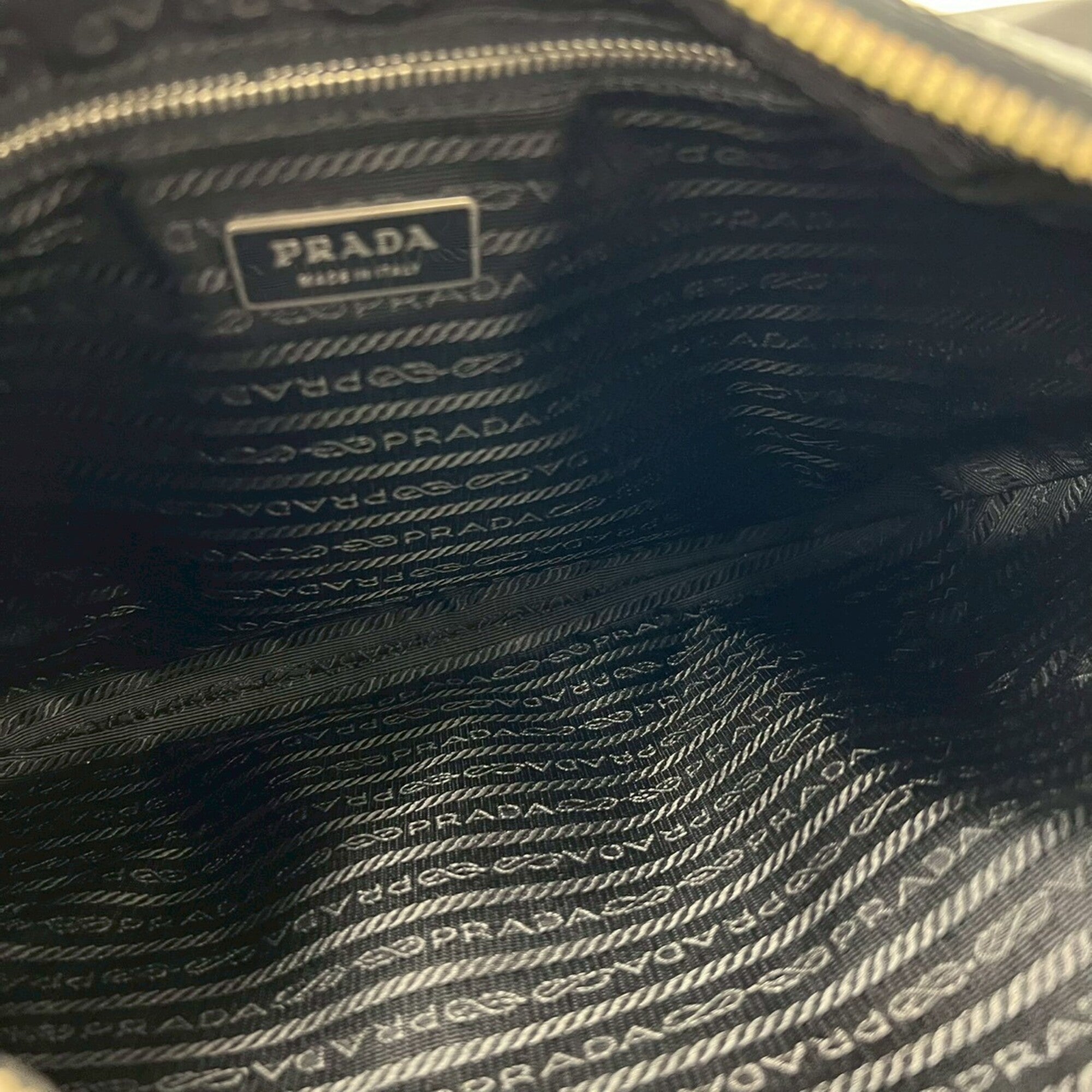 Prada Black Nylon Leather Shoulder Bag Tote Bag (Pre-Owned)