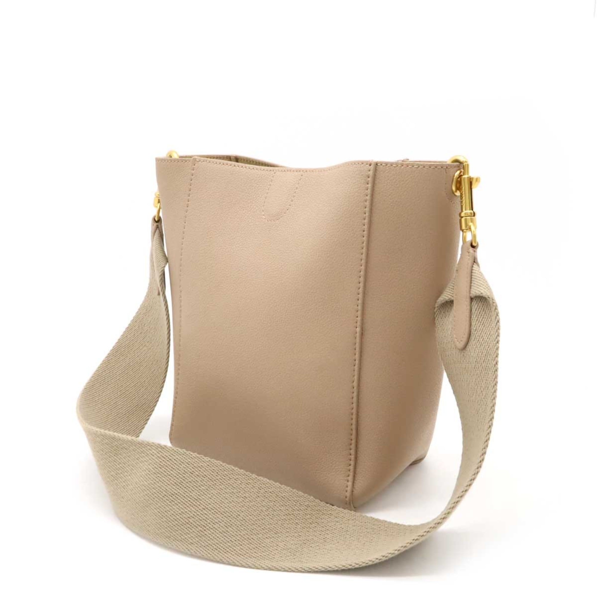 Celine Beige Leather Shoulder Bag (Pre-Owned)