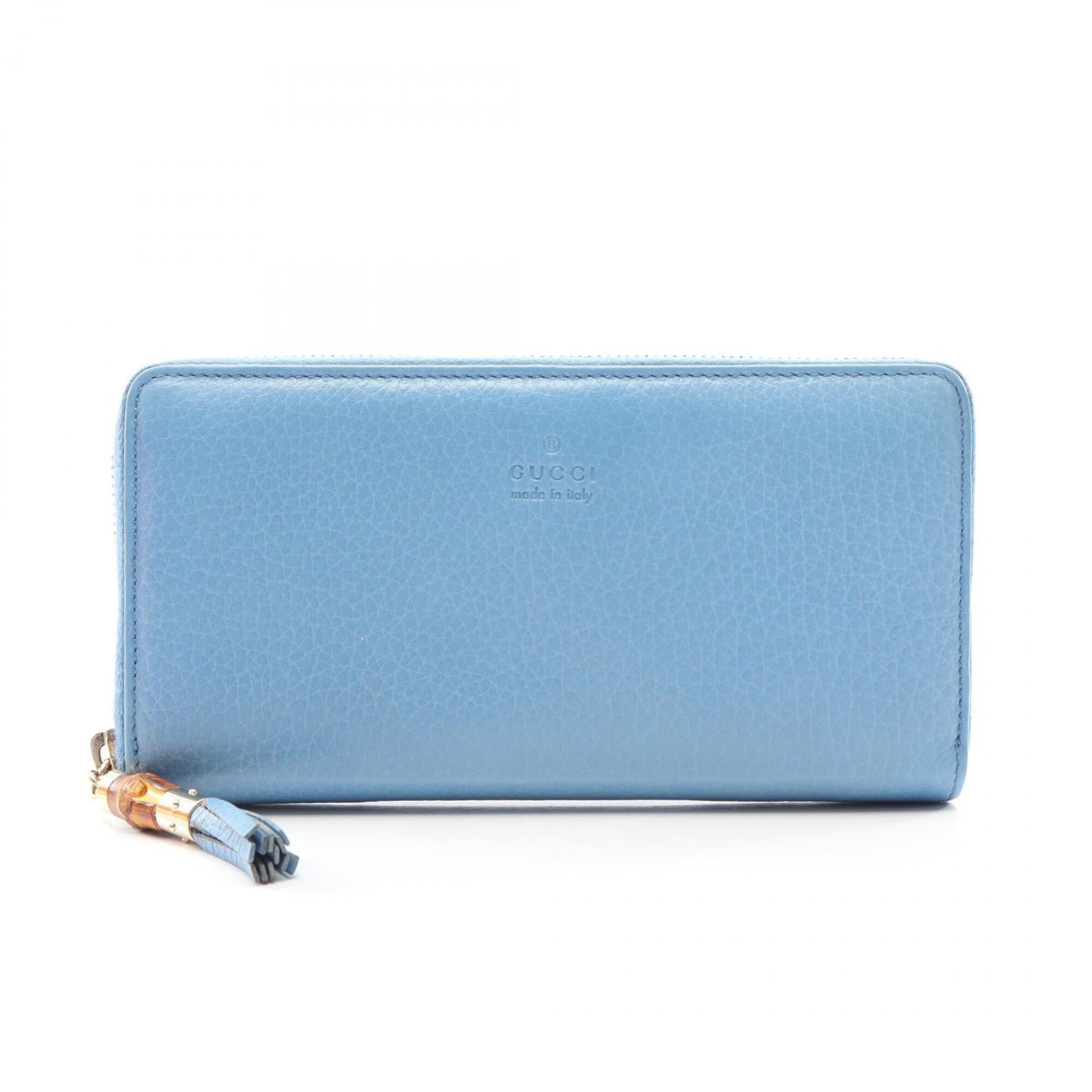 Gucci Blue Leather Long Wallet (Bi-Fold) (Pre-Owned)