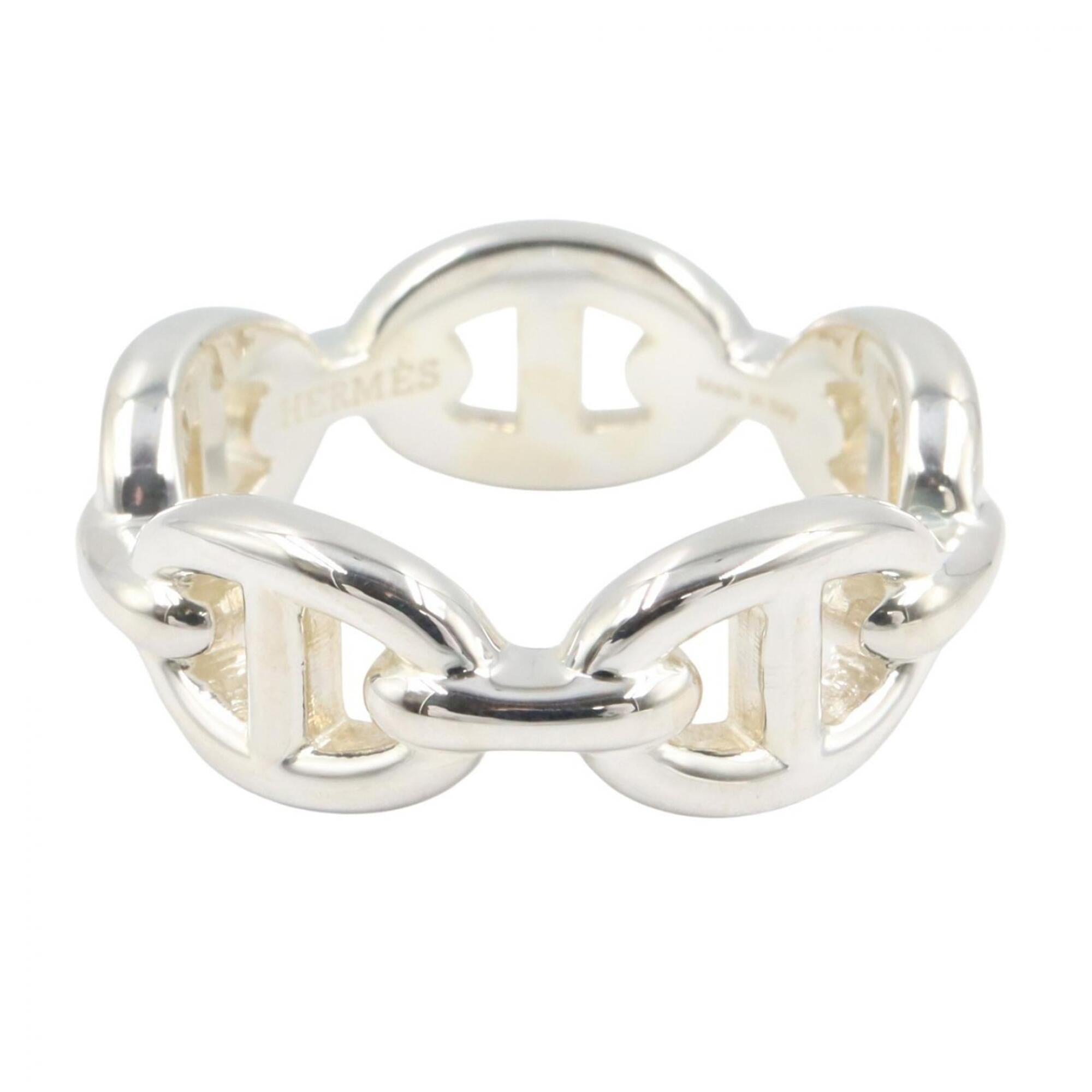 Hermes Silver Silver 925 Band Ring (Pre-Owned)