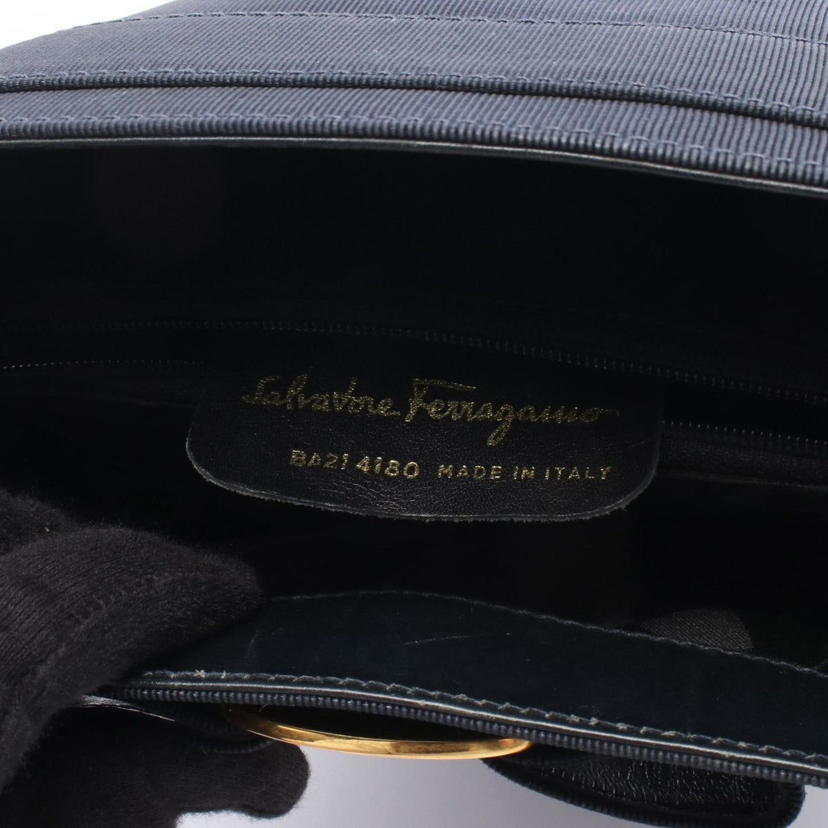Salvatore Ferragamo Black Suede Handbag (Pre-Owned)