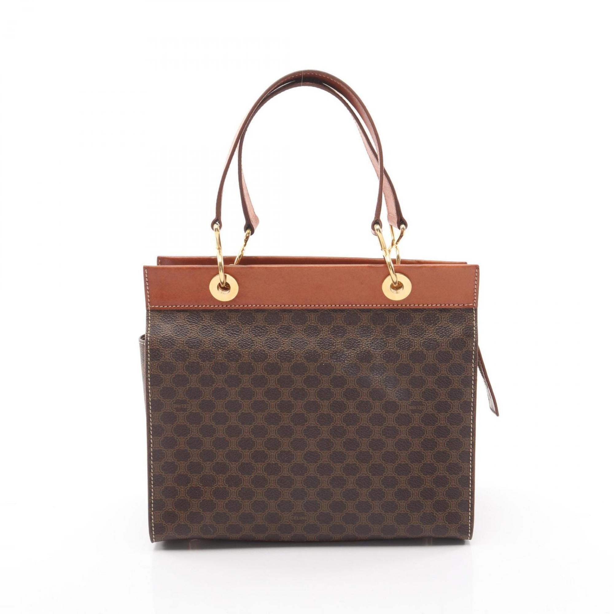Celine Brown Coated Canvas Leather Handbag (Pre-Owned)