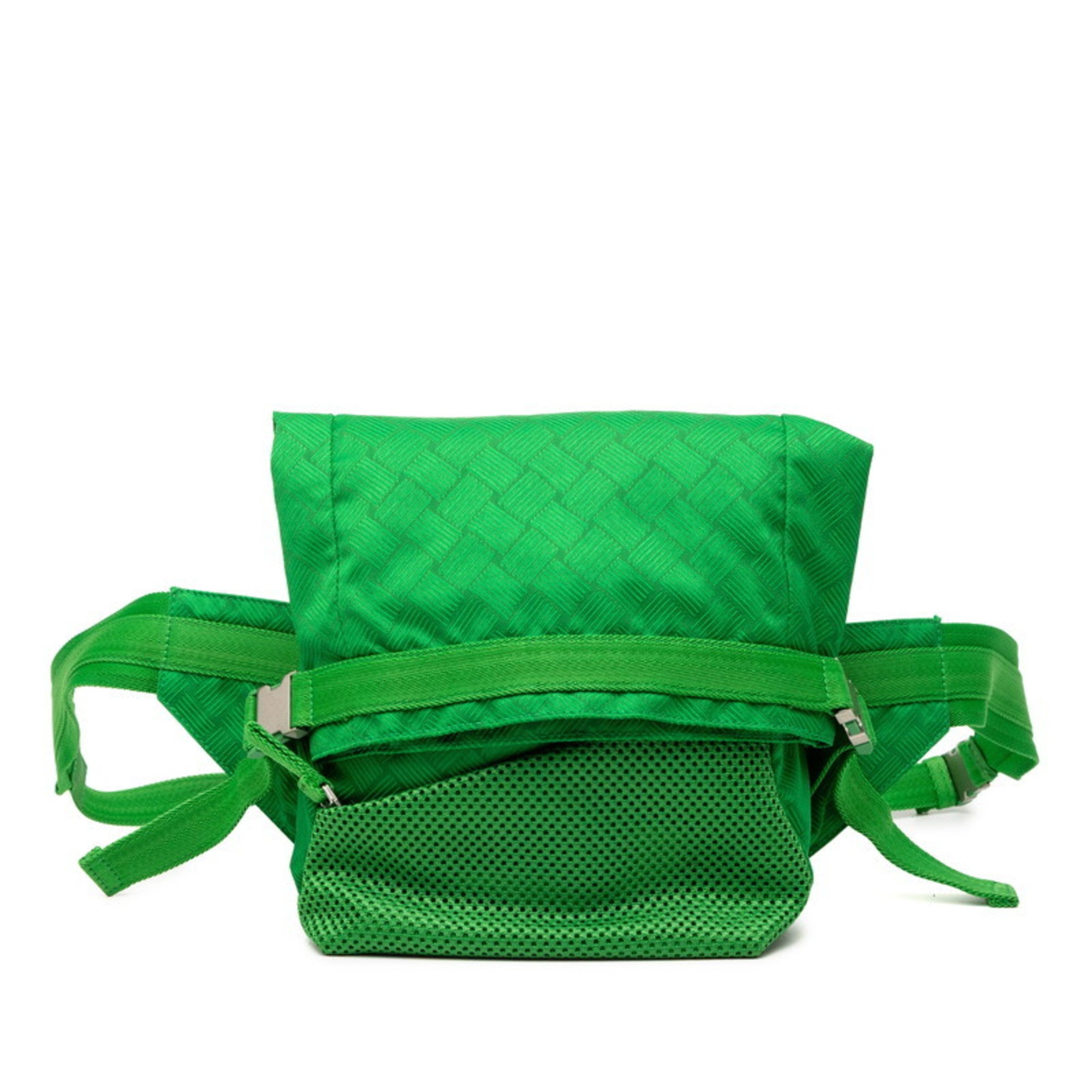 Bottega Veneta Green Nylon Sling Bag (Pre-Owned)