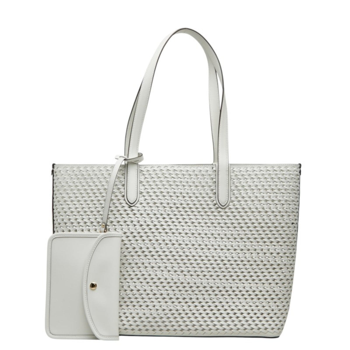 Michael Kors White Leather Pouch Shoulder Bag Tote Bag (Pre-Owned)