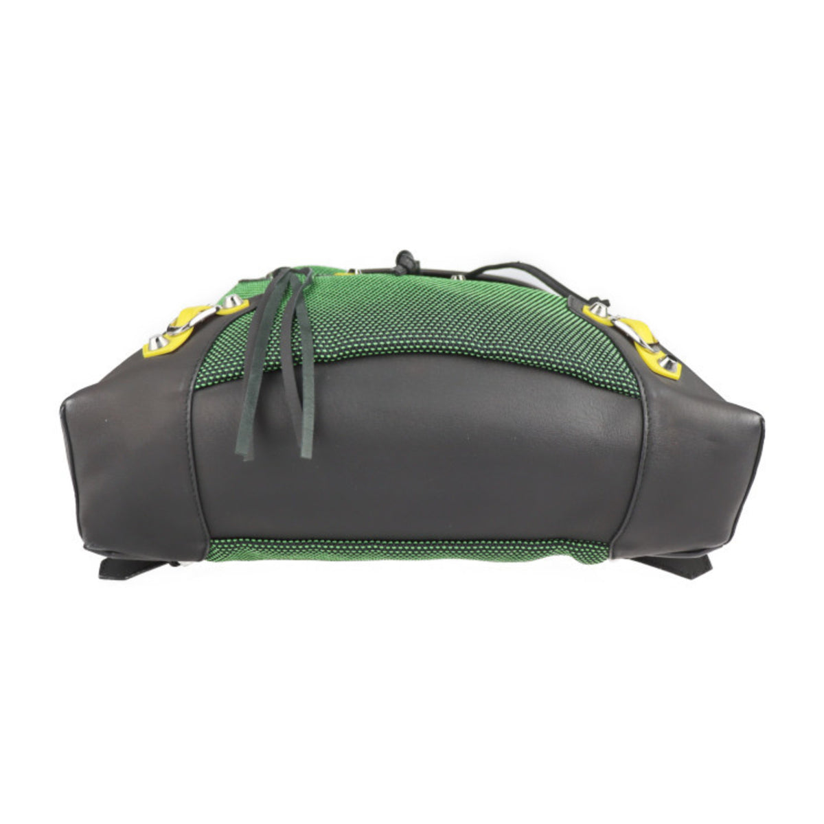 Balenciaga Black Green Nylon Canvas Leather Backpack (Pre-Owned)