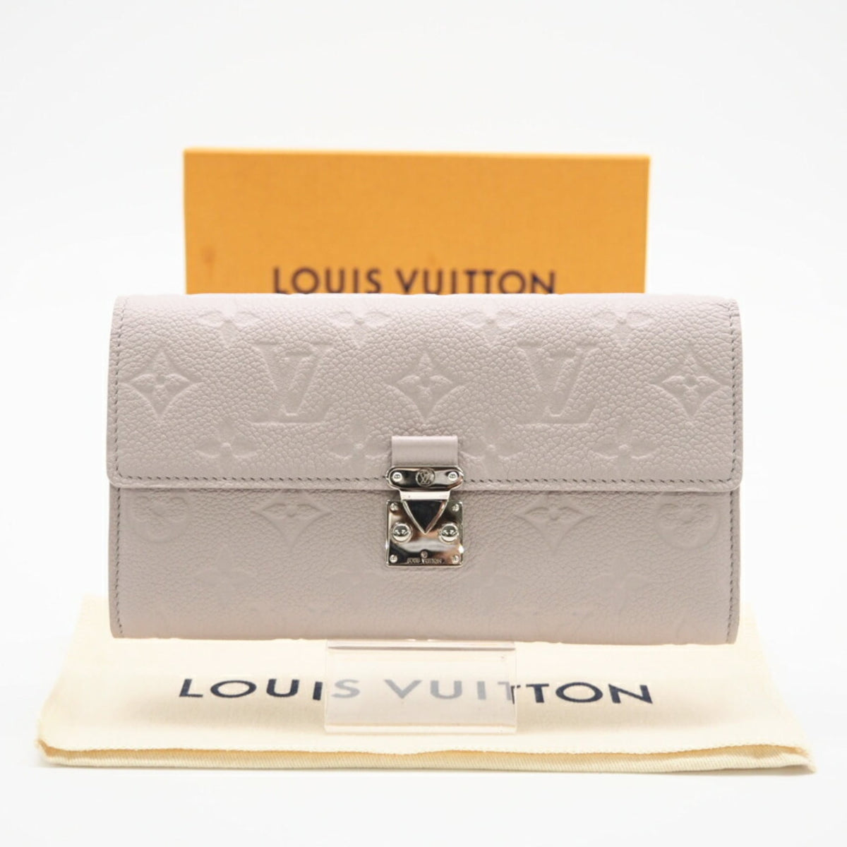Louis Vuitton Empreinte Gray Pink Leather Long Wallet (Bi-Fold) (Pre-Owned)