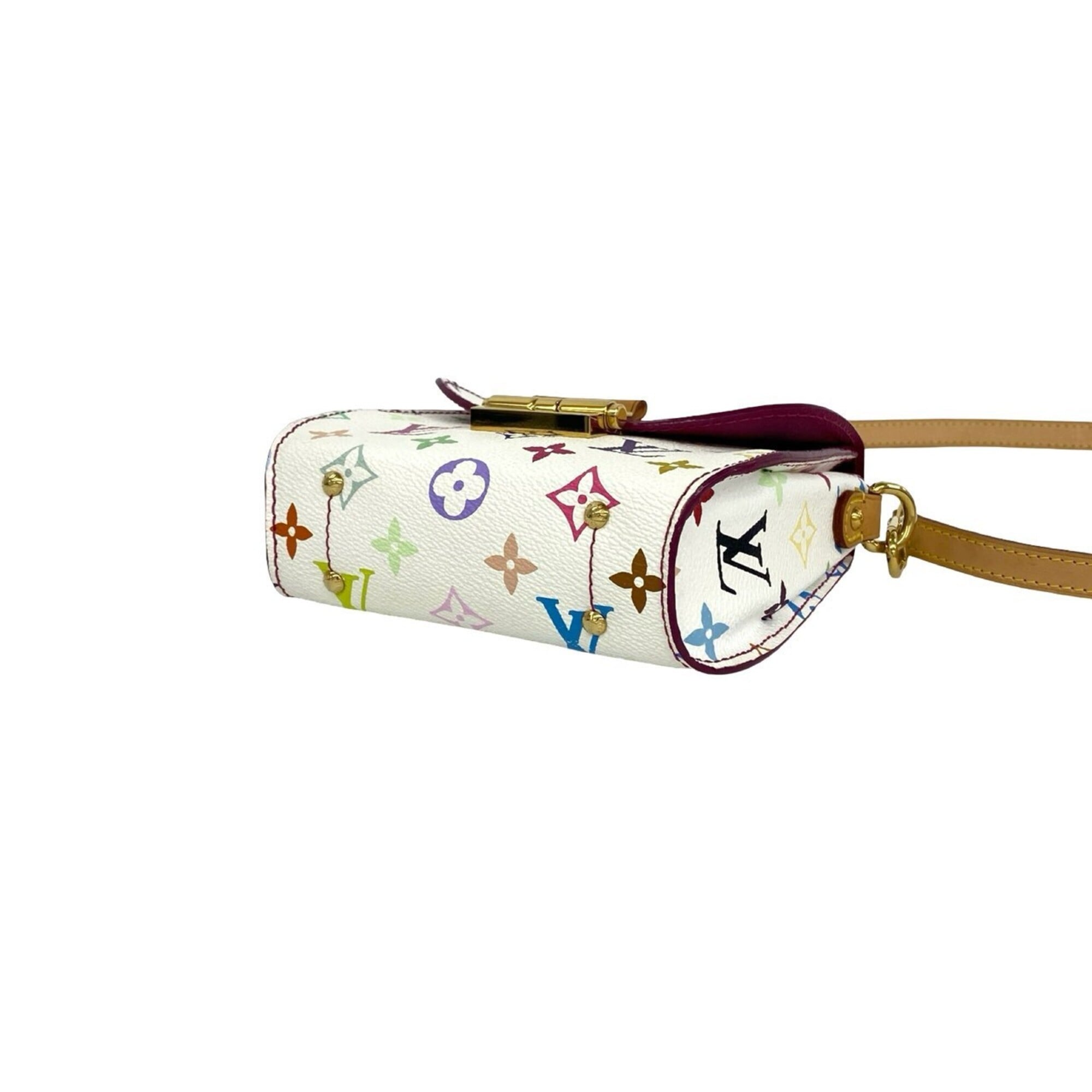Louis Vuitton Multi-Color White Leather Pvc Shoulder Bag (Pre-Owned)