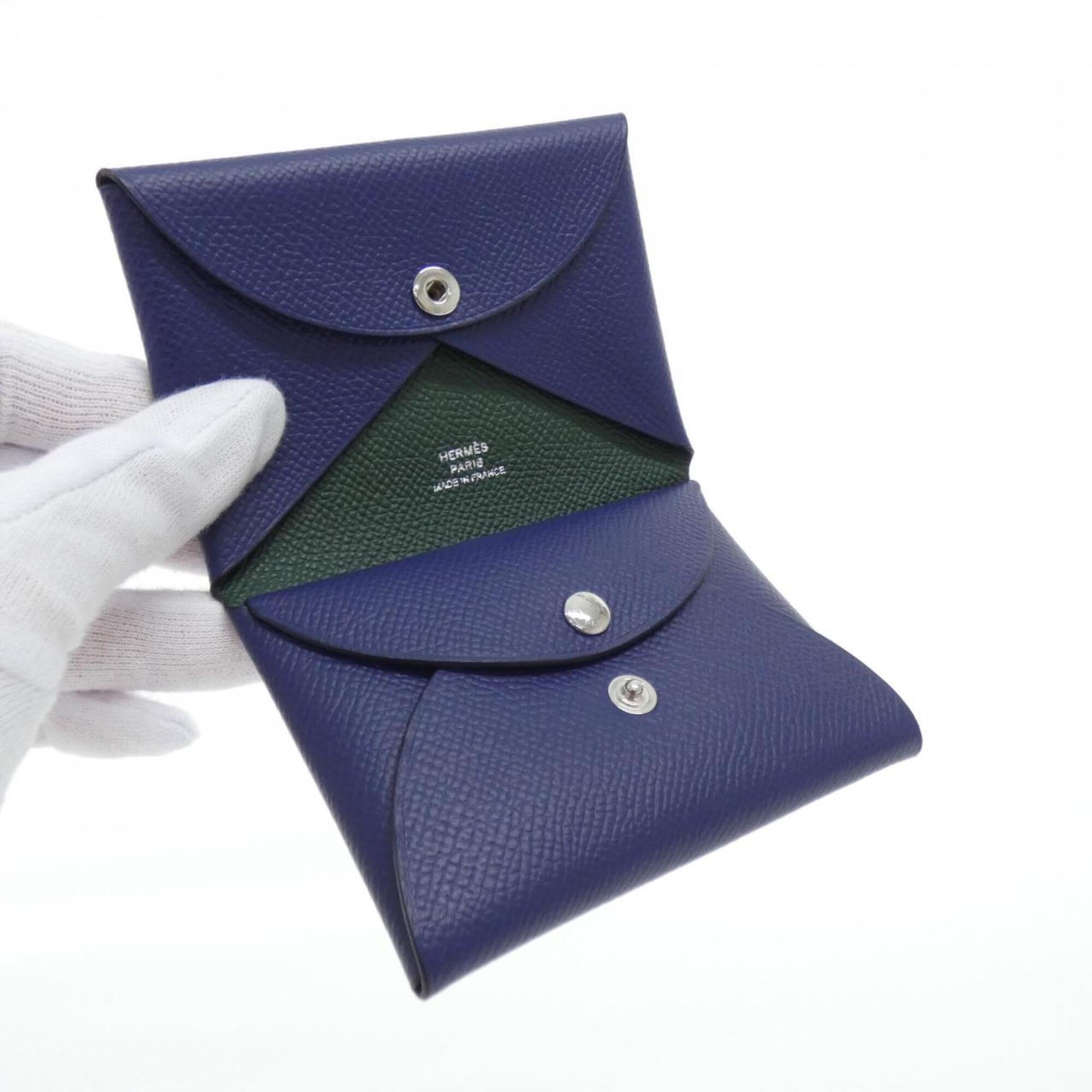 Hermes Bleu Saphir Epsom Leather Coin Purse/Coin Case (Pre-Owned)