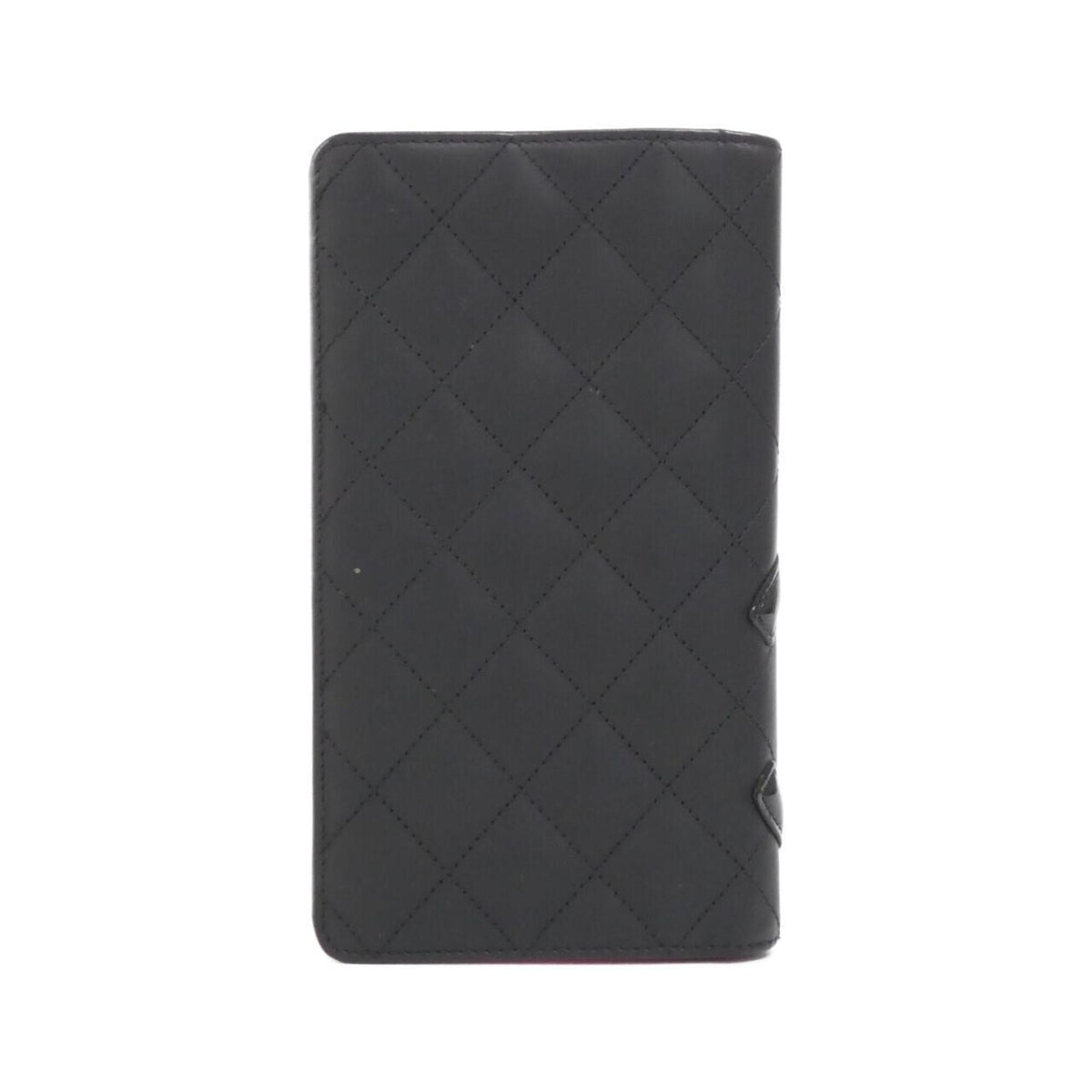 Chanel Black Pink Leather Long Wallet (Bi-Fold) (Pre-Owned)