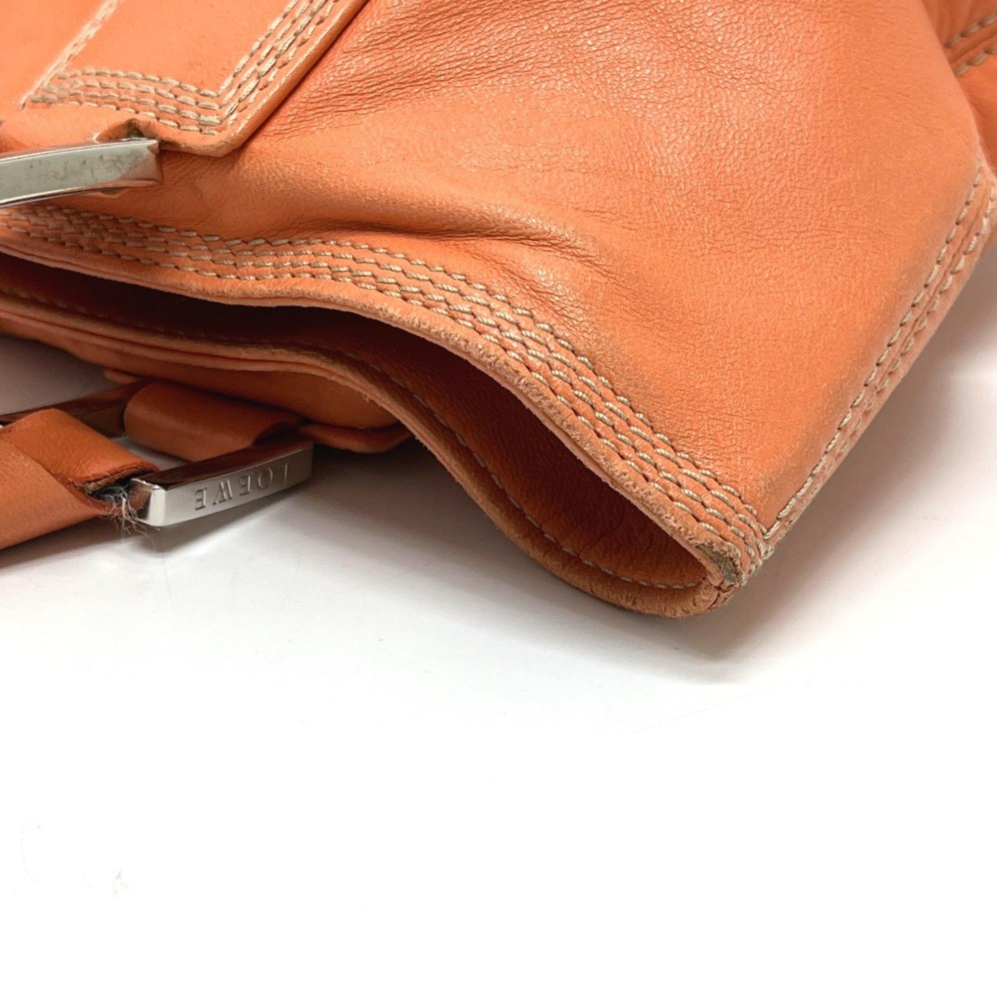 Loewe Amazona Orange Leather Handbag Tote Bag (Pre-Owned)