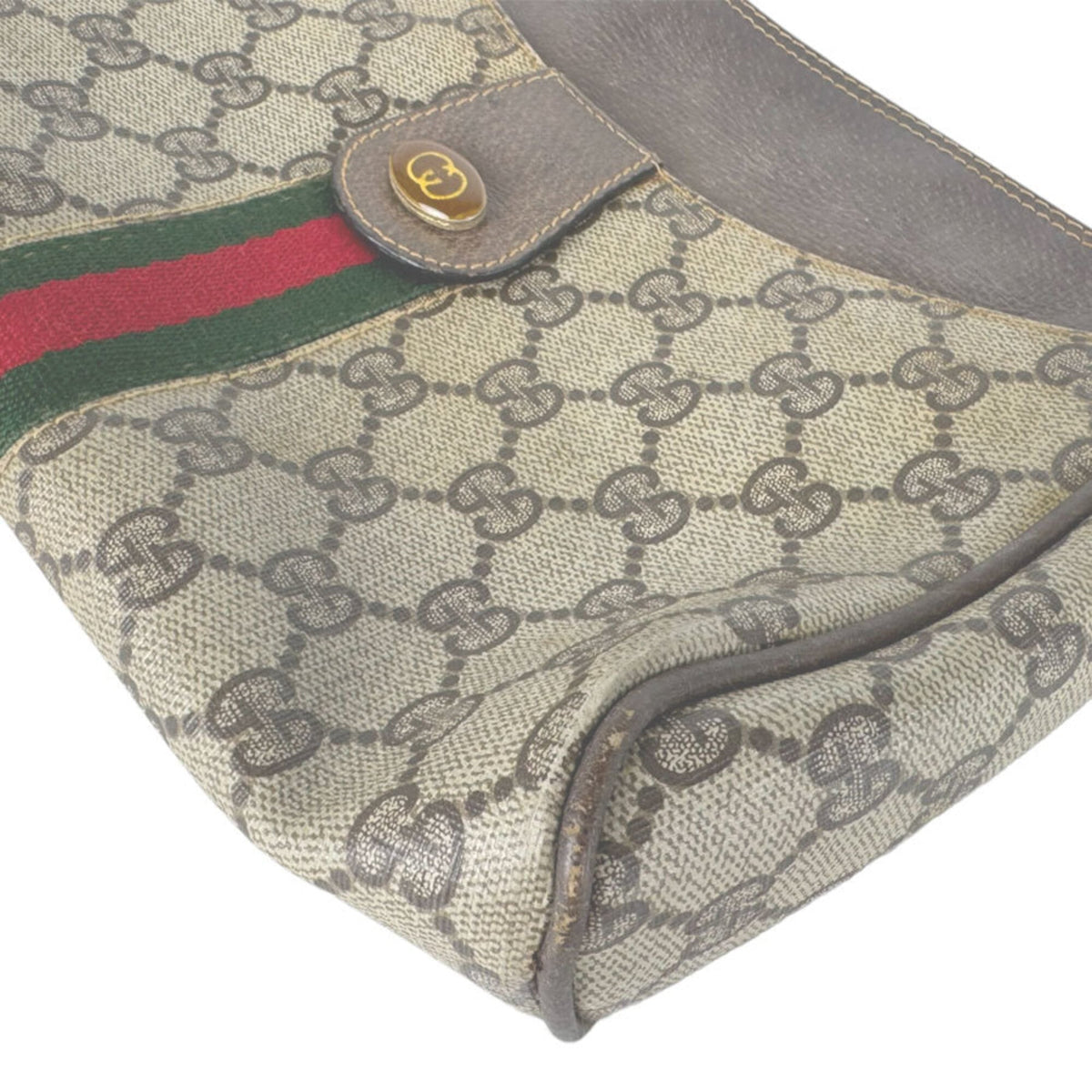Gucci Brown Gg Supreme Clutch Bag (Pre-Owned)