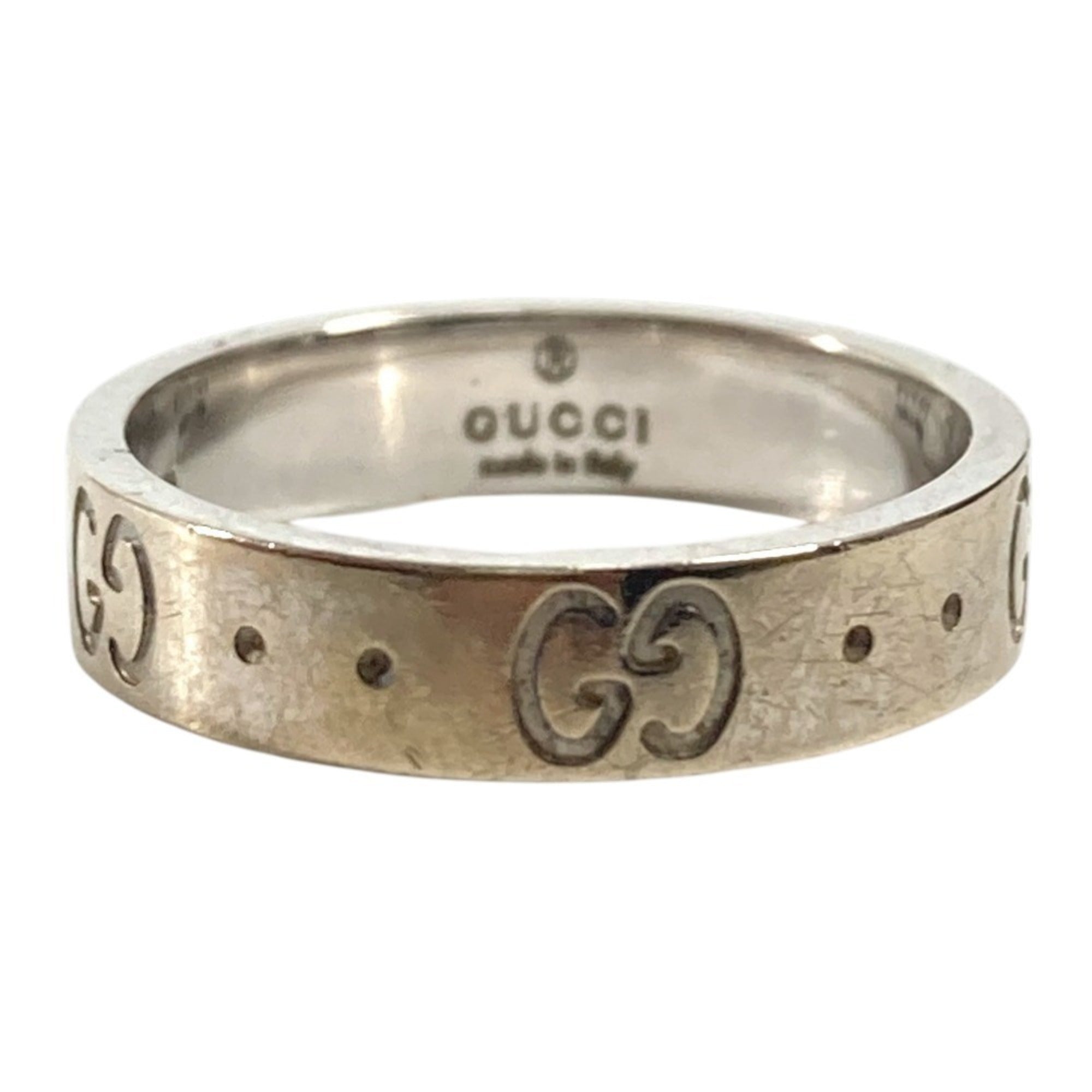 Gucci Silver White Gold (18K) Band Ring (Pre-Owned)