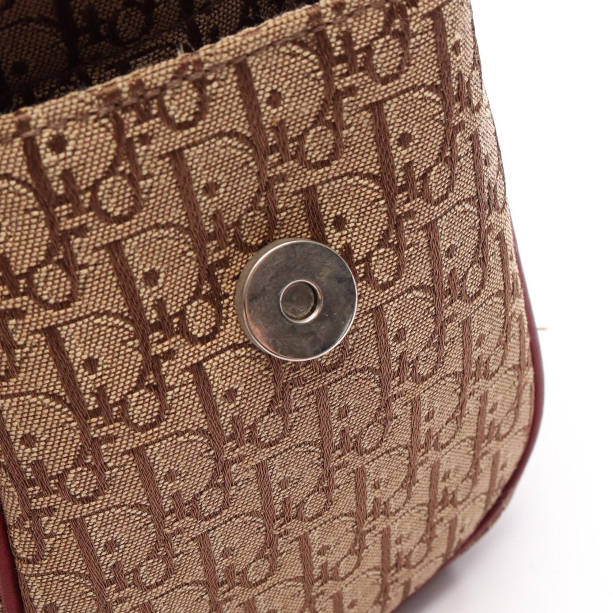 Christian Dior Beige Red Color Trotter Handbag (Pre-Owned)