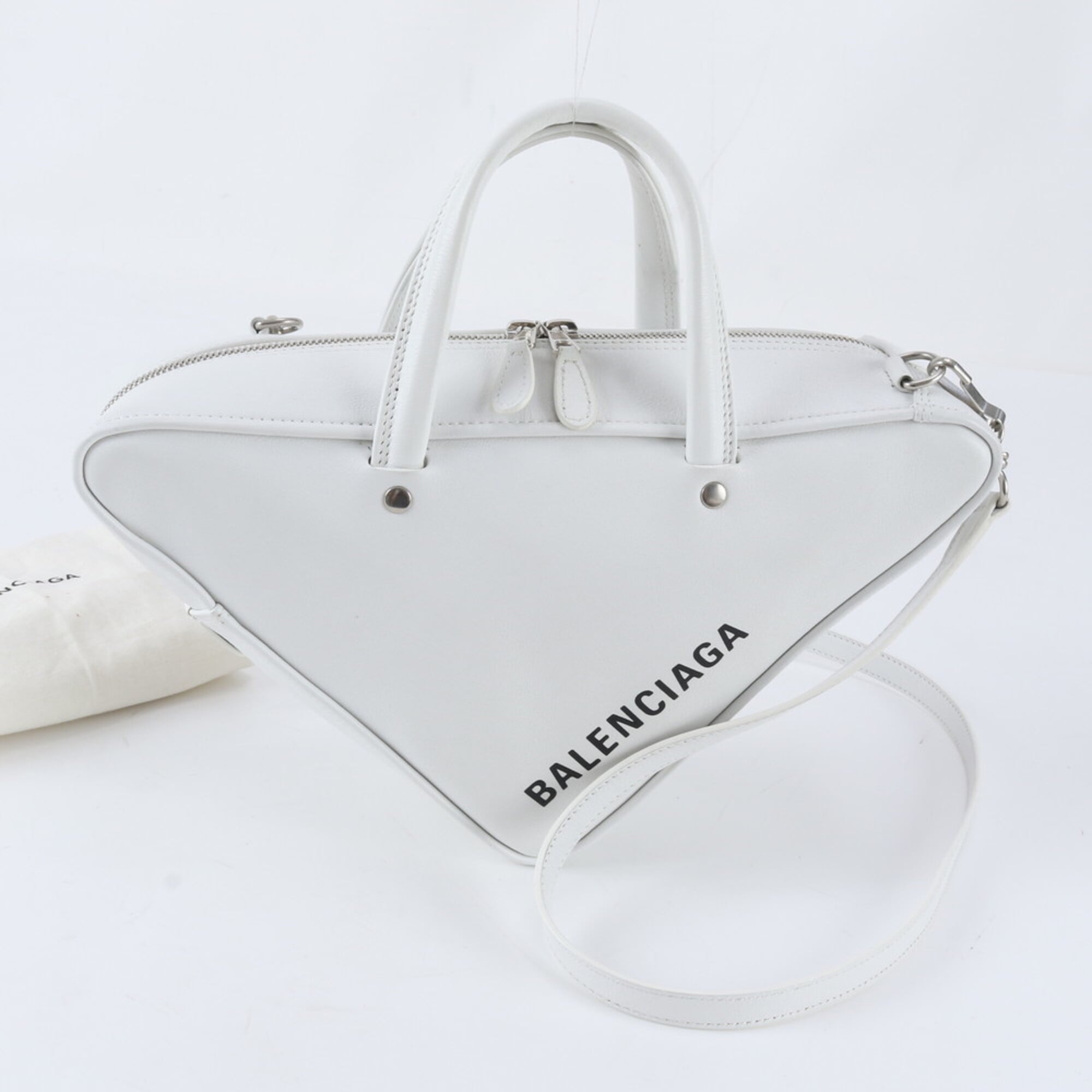 Balenciaga White Leather Handbag Shoulder Bag (Pre-Owned)