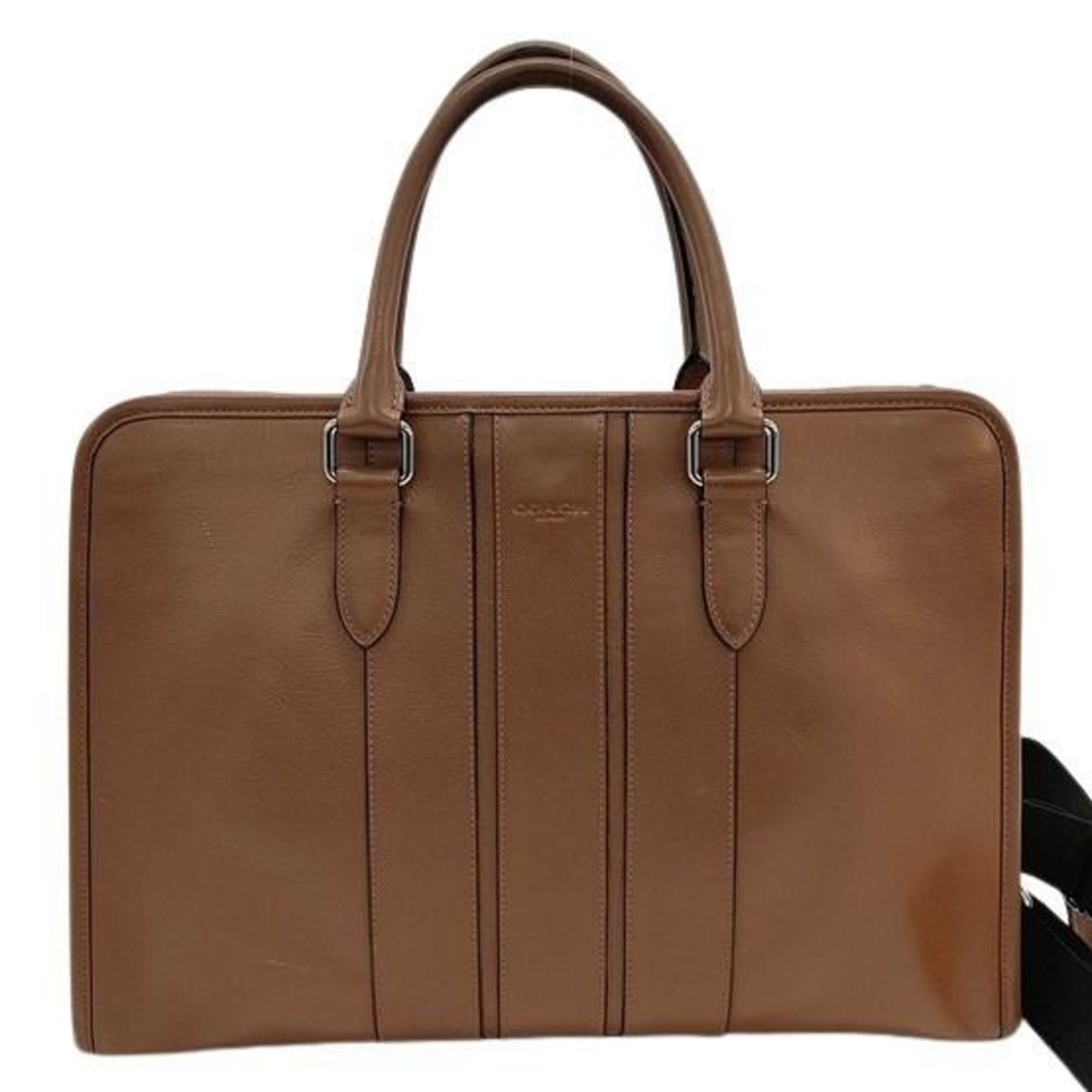Coach Brown Leather Briefcase Handbag Tote Bag (Pre-Owned)