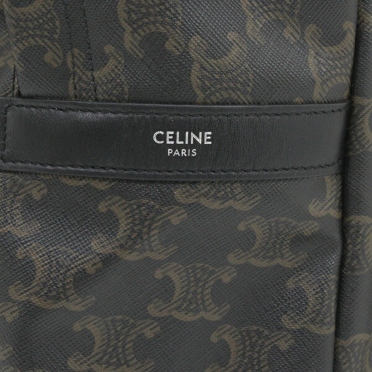 Celine Black Brown Canvas Leather Backpack (Pre-Owned)