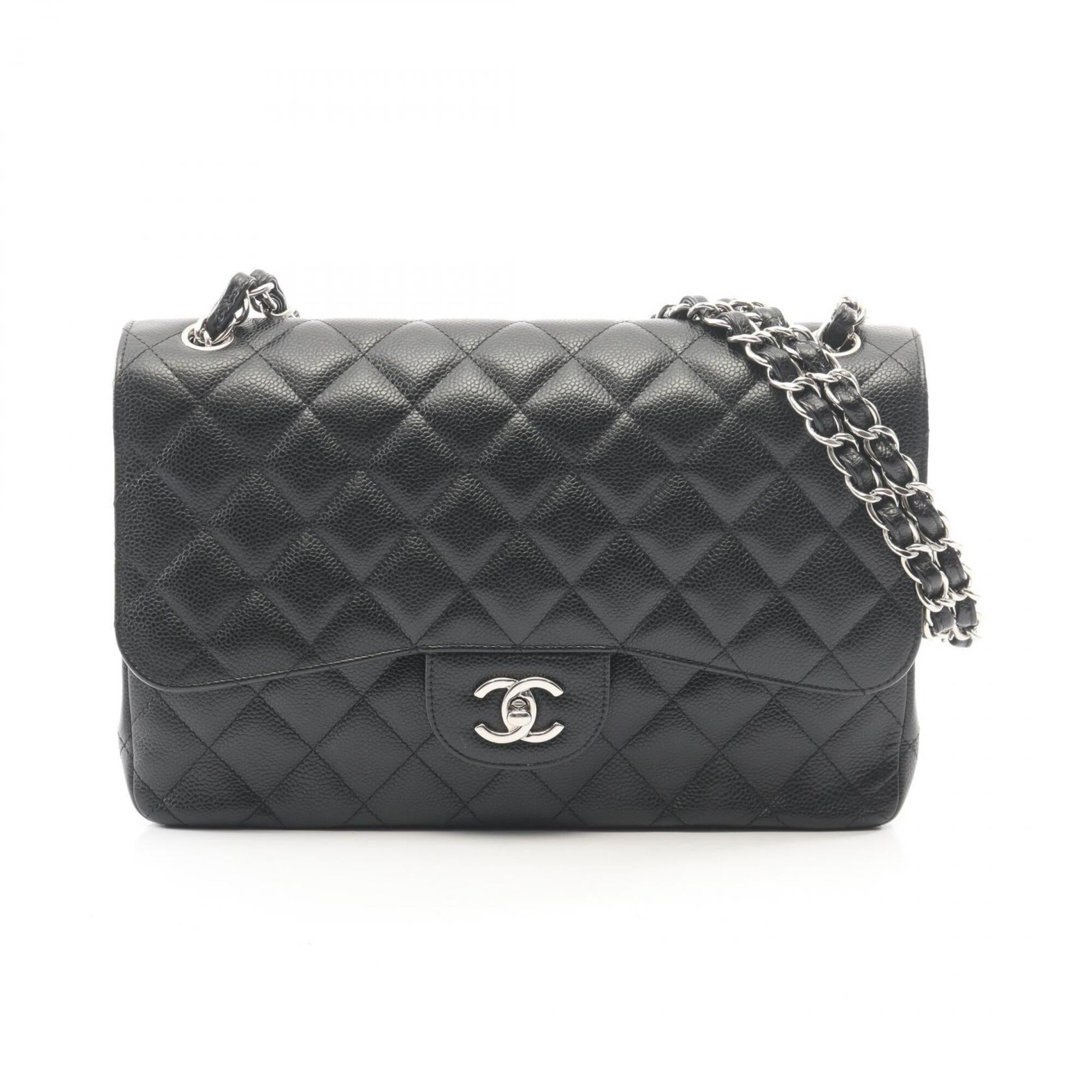 Chanel Black Grained Calfskin Handbag Shoulder Bag (Pre-Owned)
