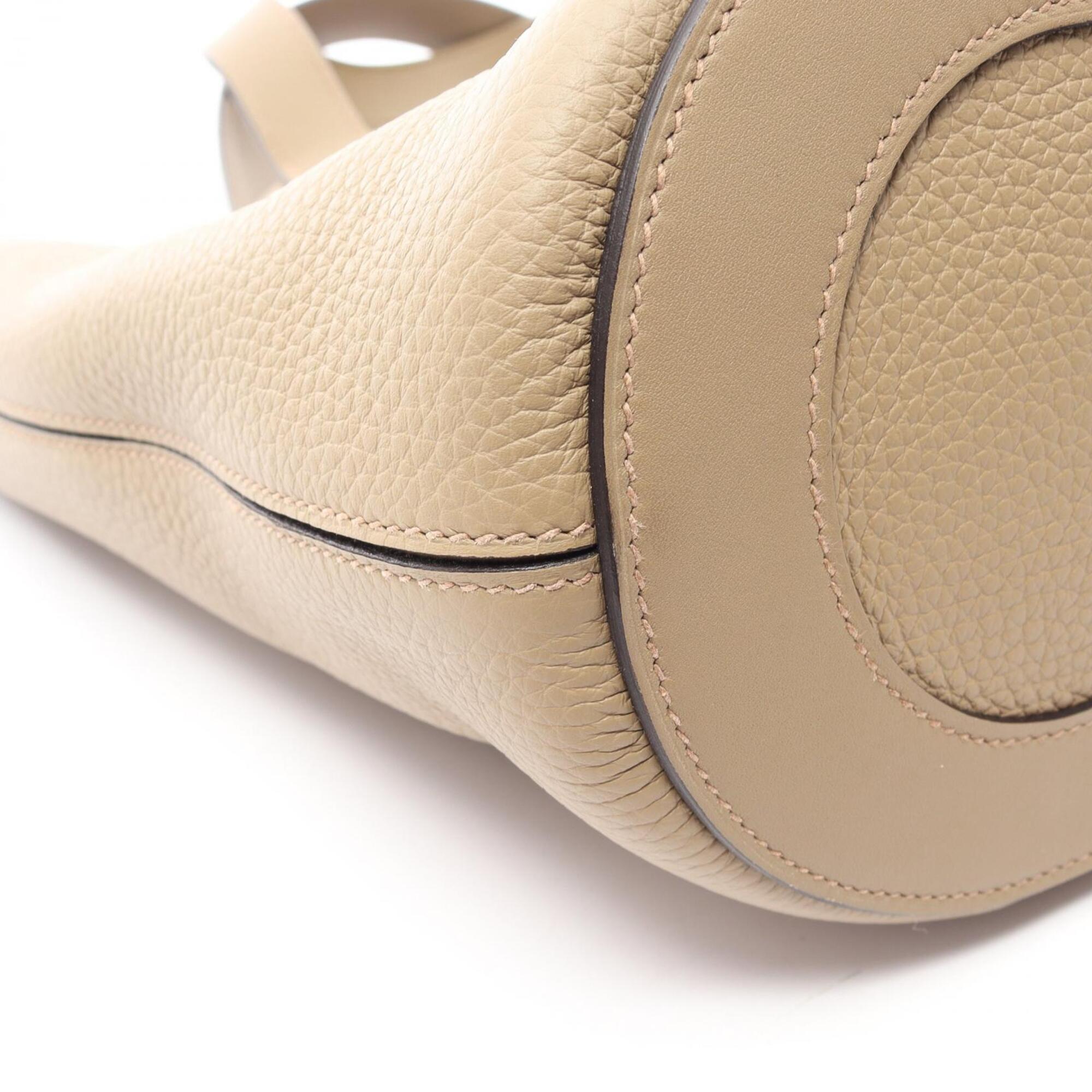 Hermes Beige Taurillon Clemence Leather Handbag (Pre-Owned)