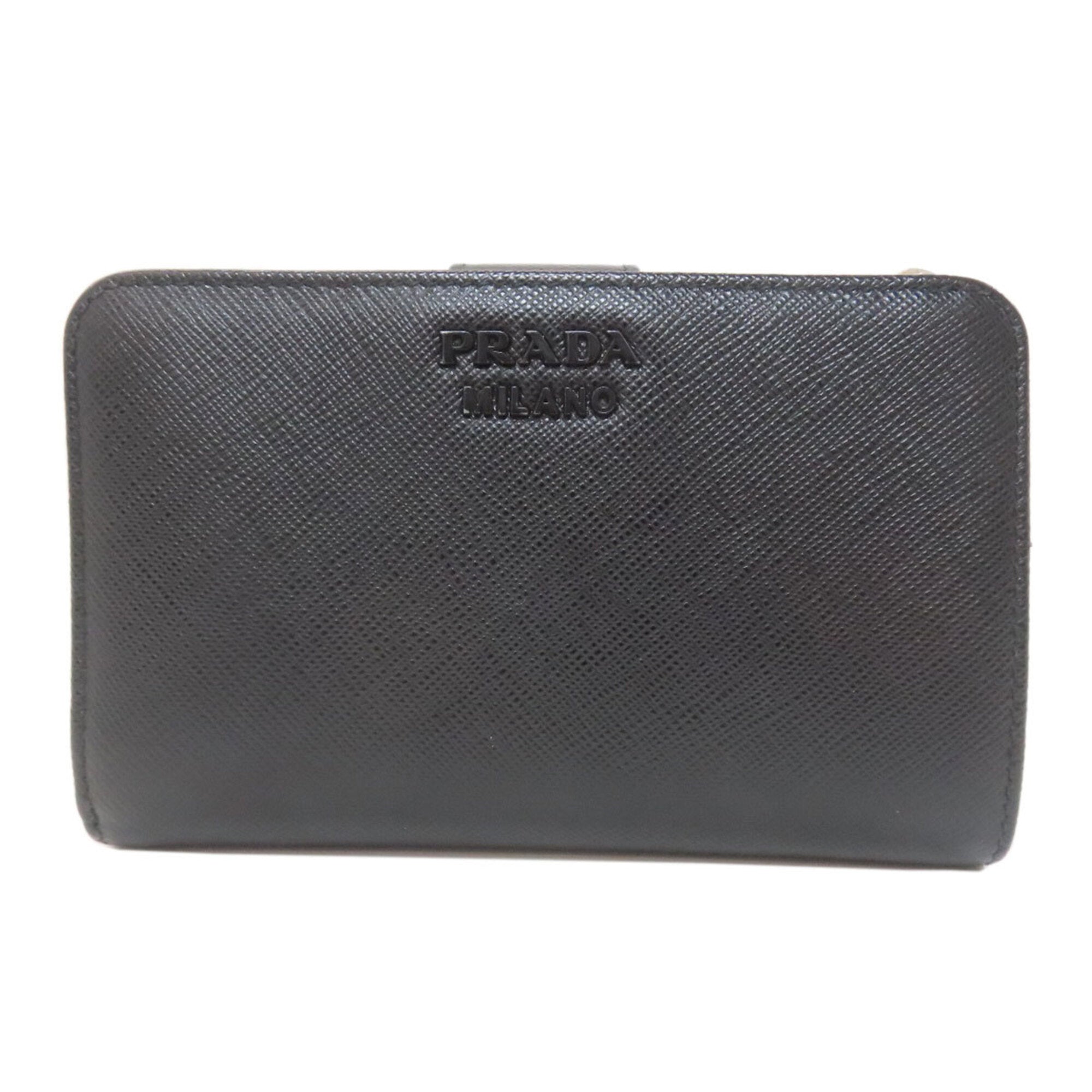 Prada Saffiano Black Leather Wallet (Bi-Fold) (Pre-Owned)