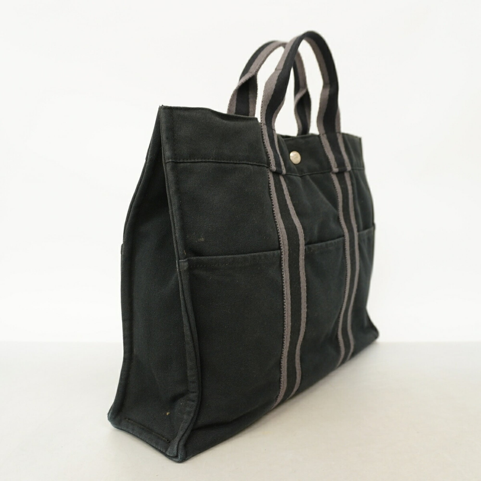 Hermes Black Canvas Tote Bag (Pre-Owned)