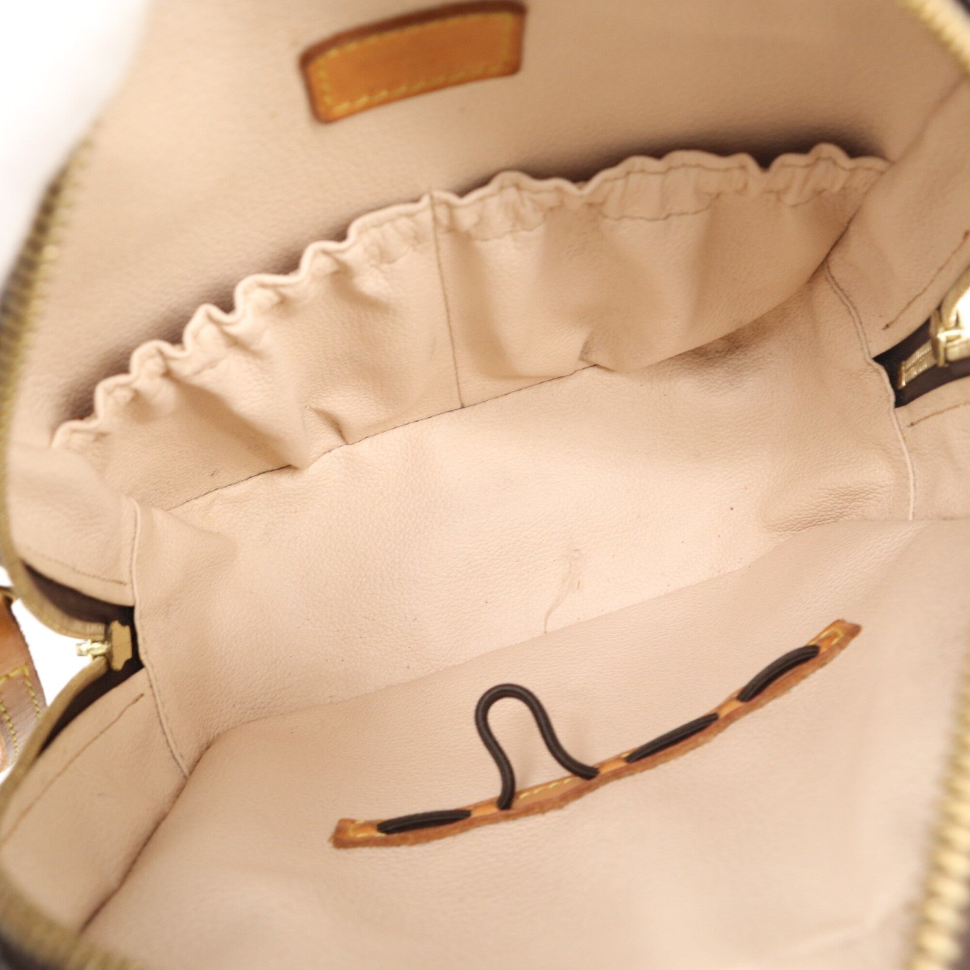 Louis Vuitton Monogram Beige Brown Coated Canvas Leather Handbag (Pre-Owned)