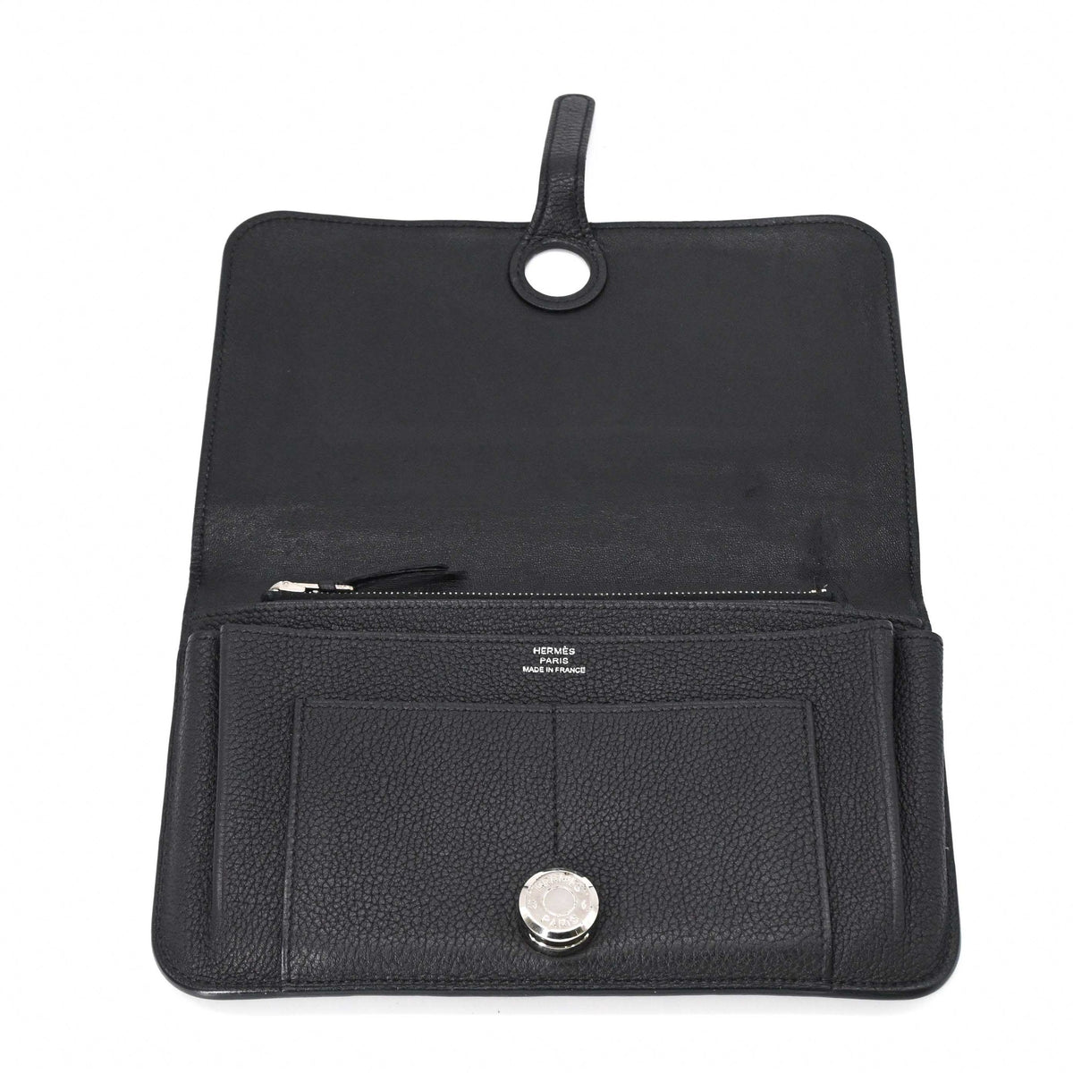 Hermes Black Evercalf Leather Wallet (Bi-Fold) (Pre-Owned)