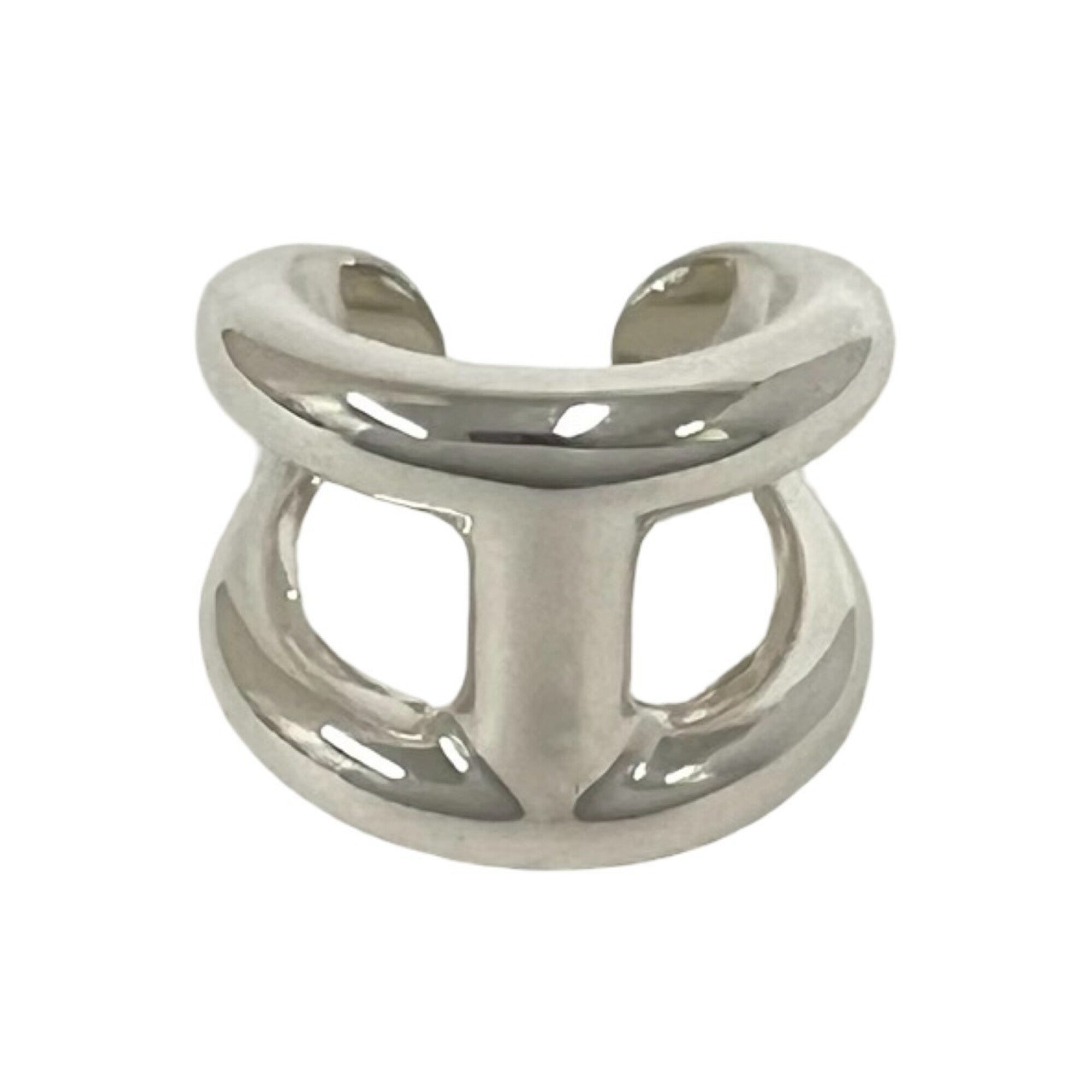 Hermes Silver Silver 925 Band Ring (Pre-Owned)