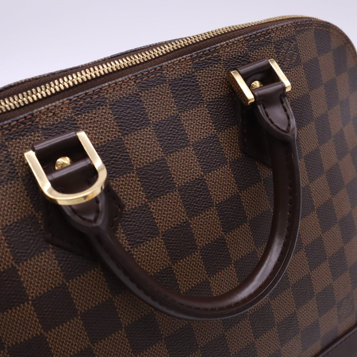 Louis Vuitton Damier Beige Brown Coated Canvas Leather Handbag (Pre-Owned)