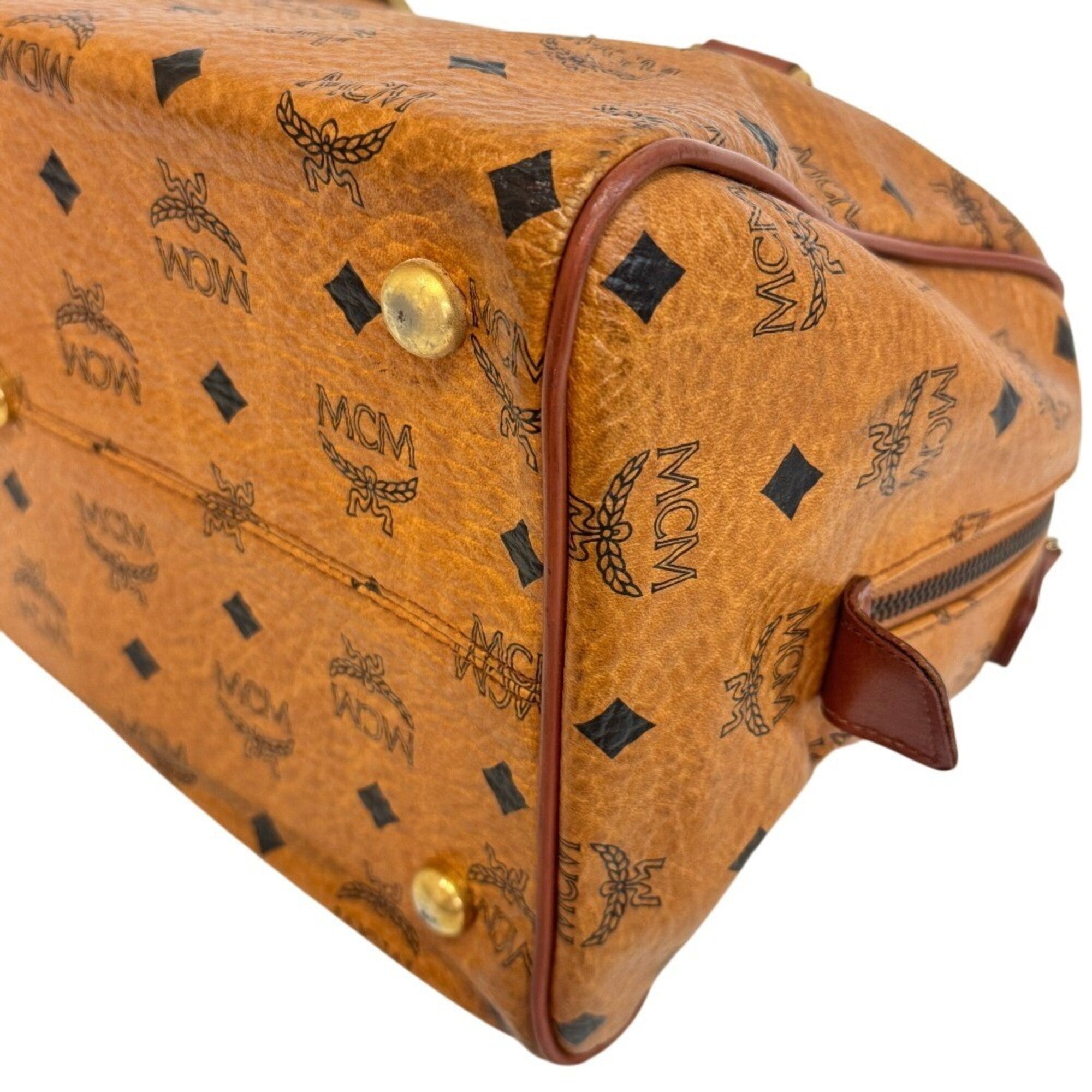 Mcm Brown Leather Boston Bag (Pre-Owned)