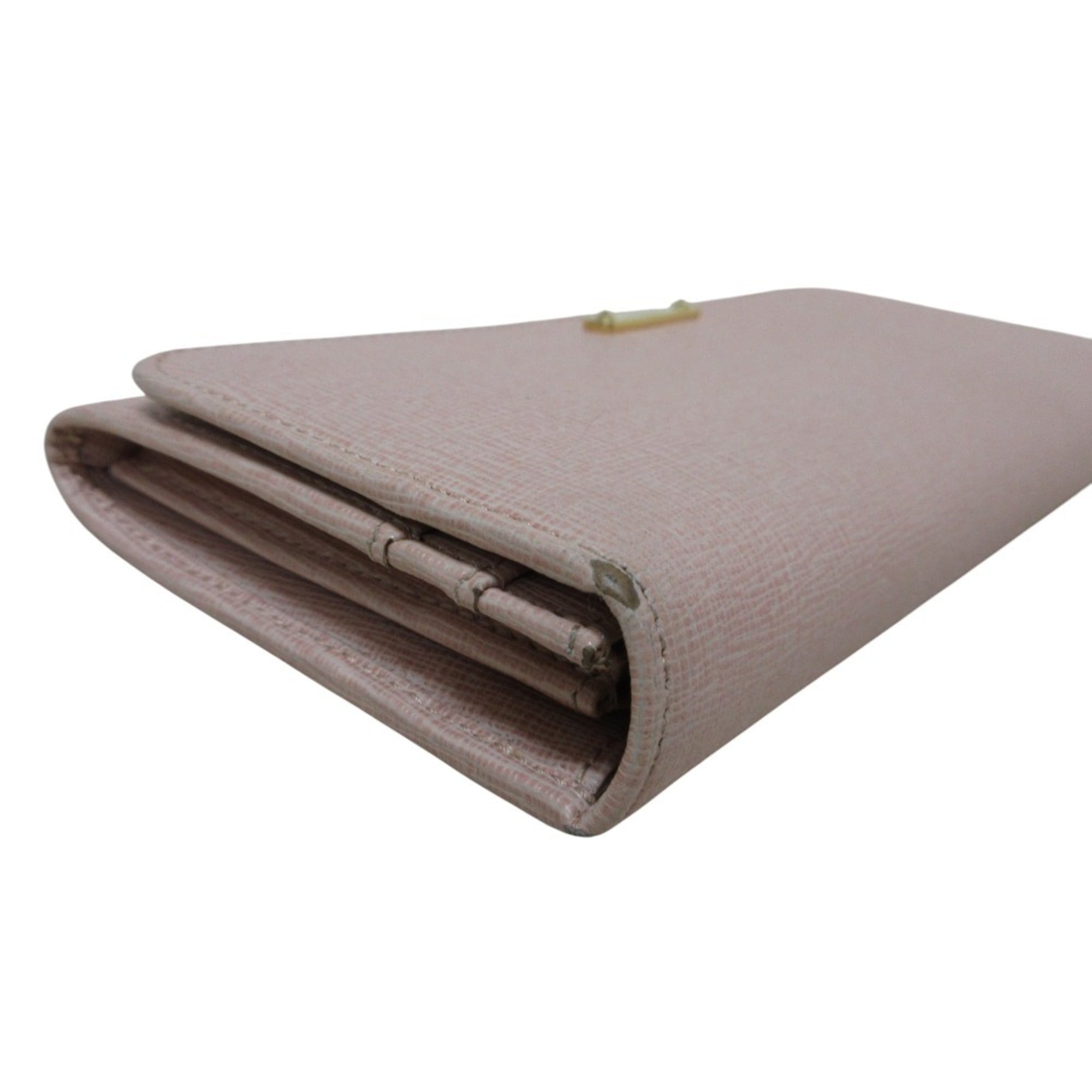 Fendi Pink Leather Long Wallet (Bi-Fold) (Pre-Owned)