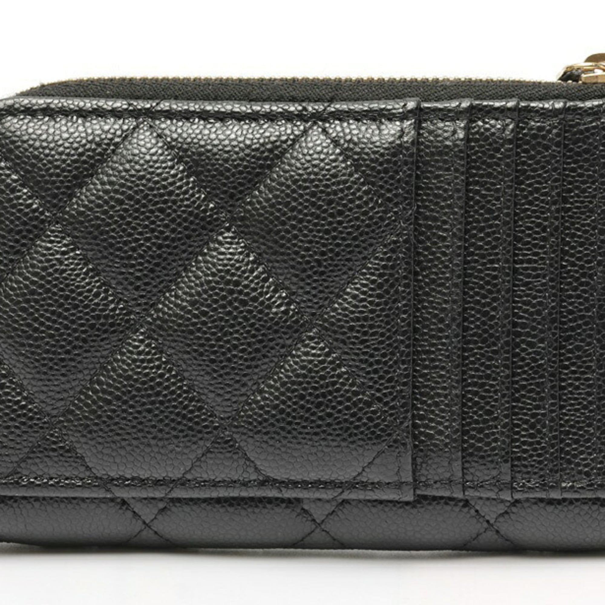 Chanel Black Grained Calfskin Coin Purse/Coin Case (Pre-Owned)
