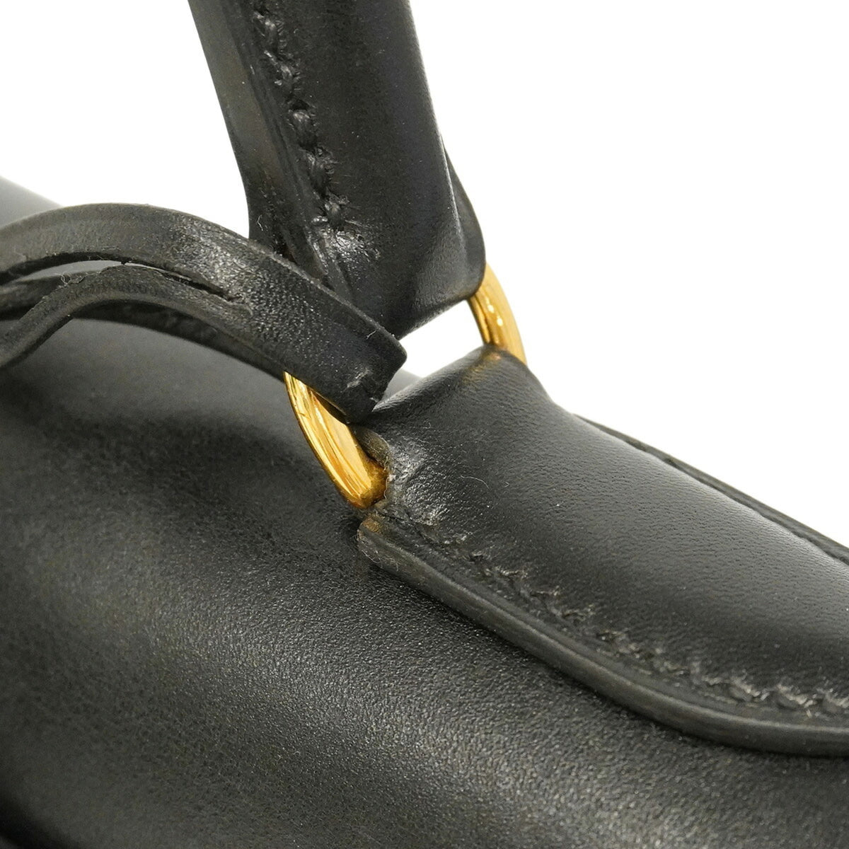 Hermes Black Box Calf Leather Handbag (Pre-Owned)