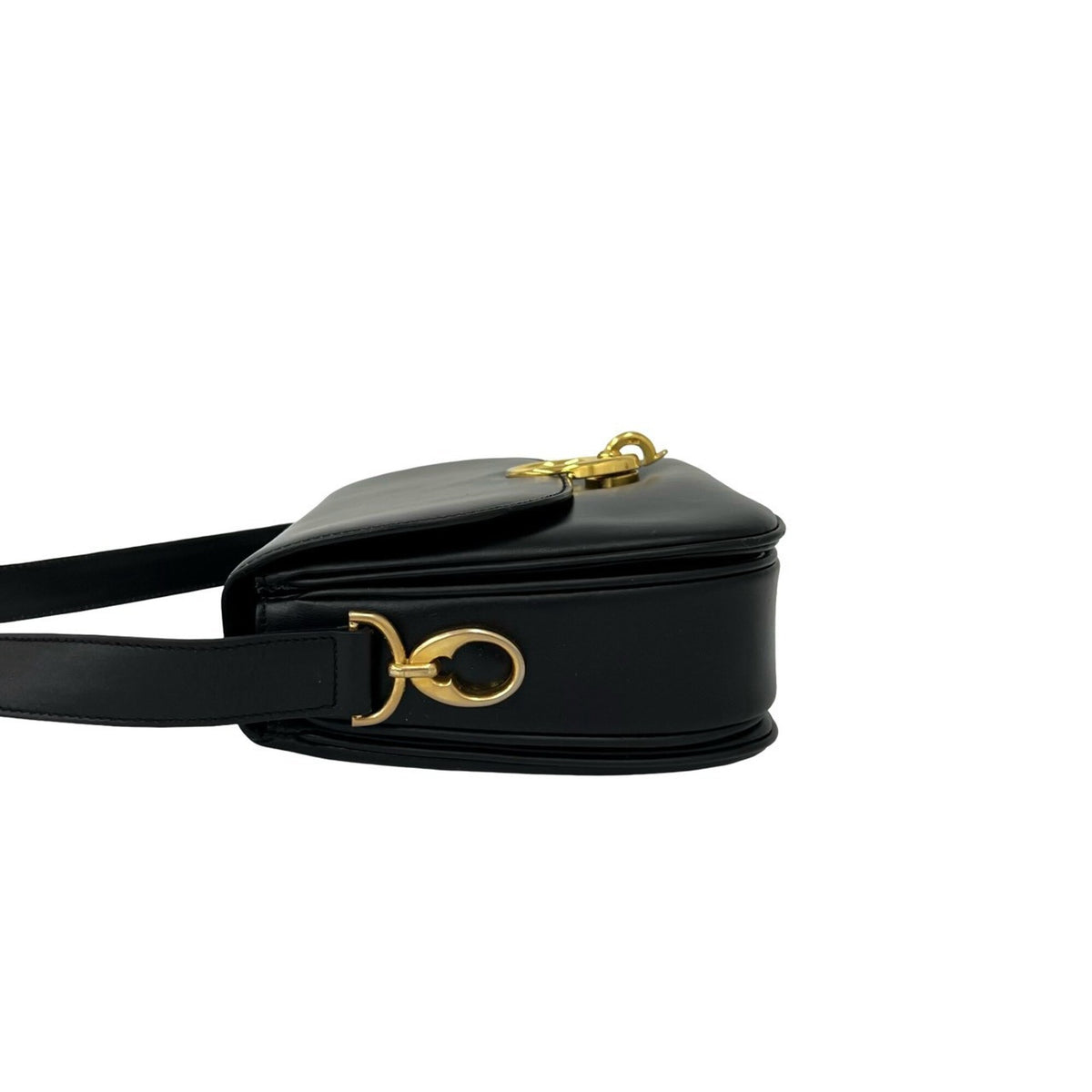 Celine Black Leather Crossbody Bag Pochette Shoulder Bag (Pre-Owned)