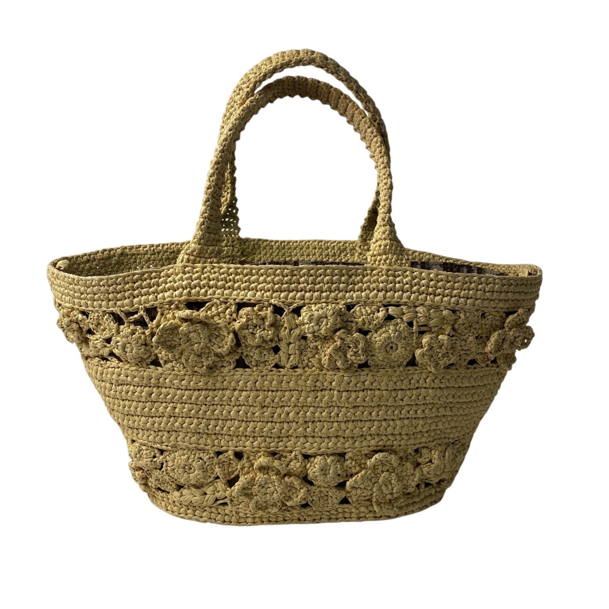 Christian Dior Beige Raffia Handbag Shoulder Bag (Pre-Owned)