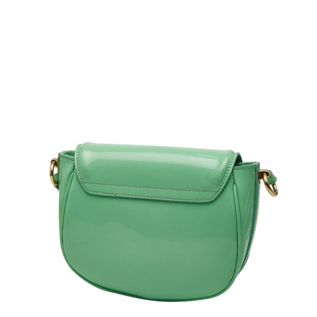 Burberry Green Patent Leather Shoulder Bag (Pre-Owned)