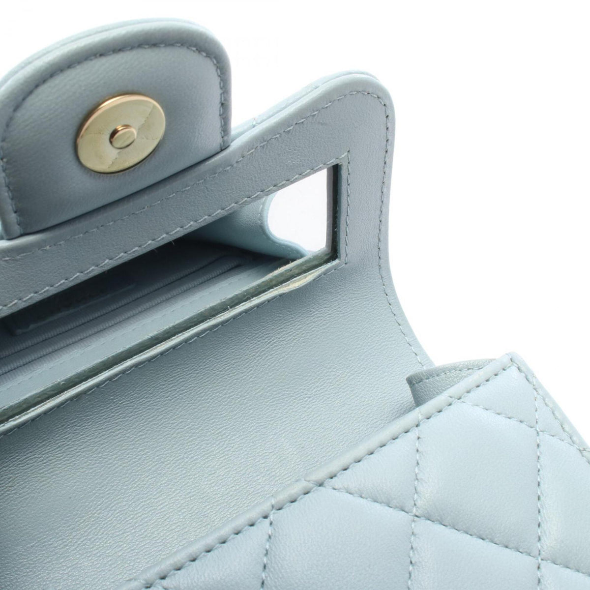 Chanel Blue Leather Handbag Shoulder Bag (Pre-Owned)