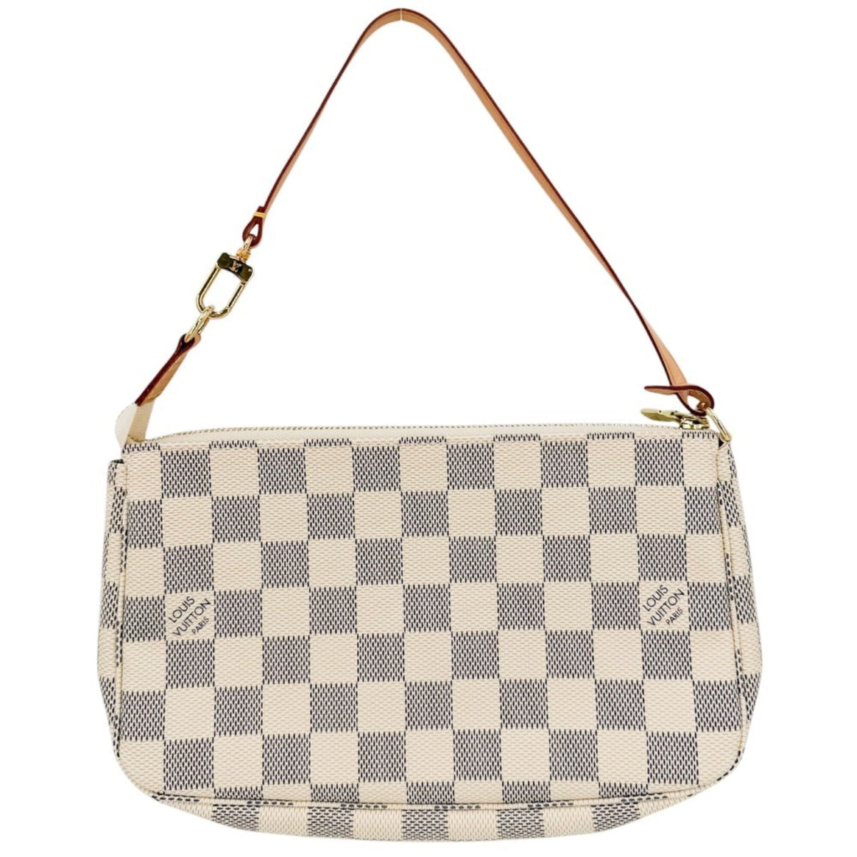 Louis Vuitton White Damier Azur Handbag Pochette Pouch (Pre-Owned)