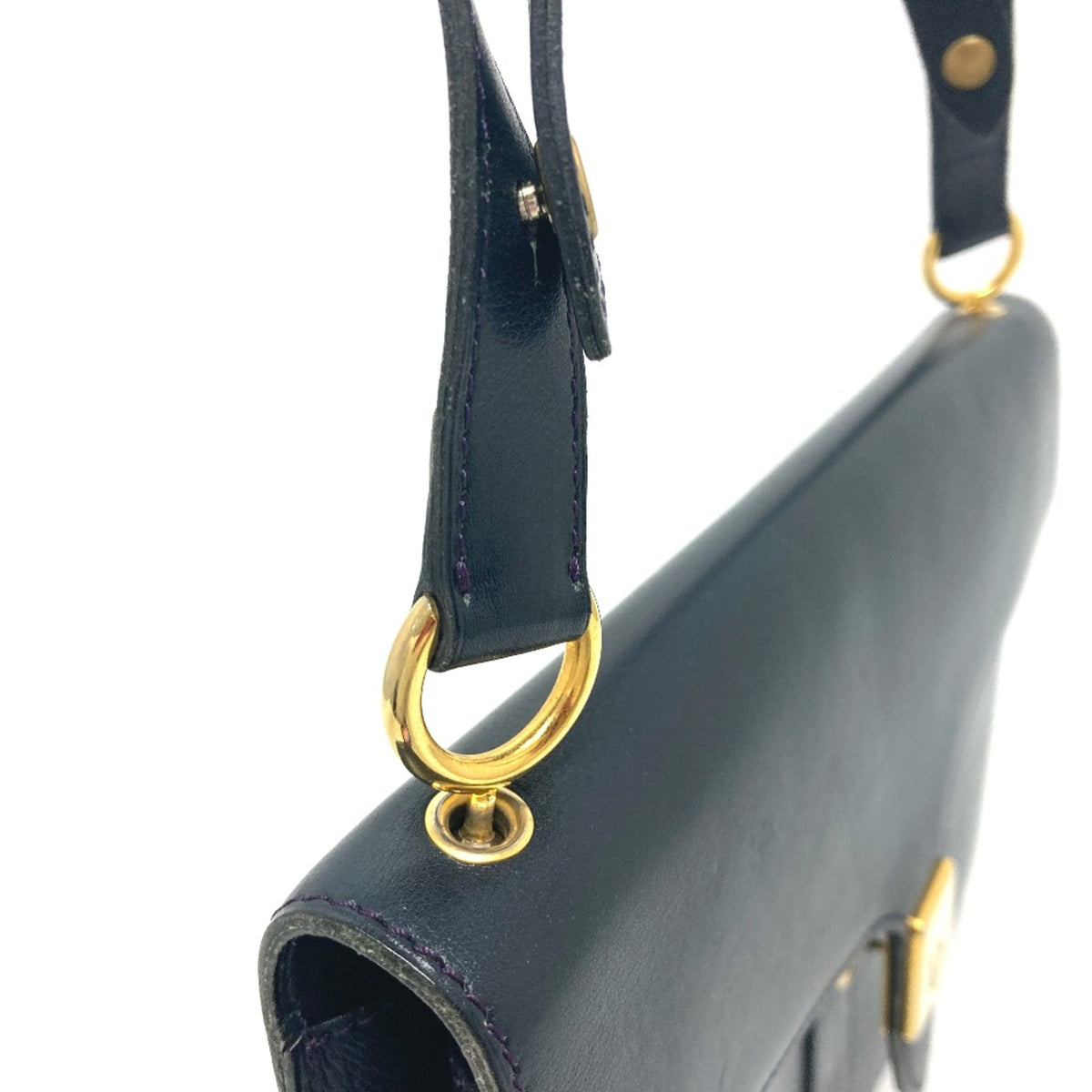 Christian Dior Navy Leather Shoulder Bag (Pre-Owned)