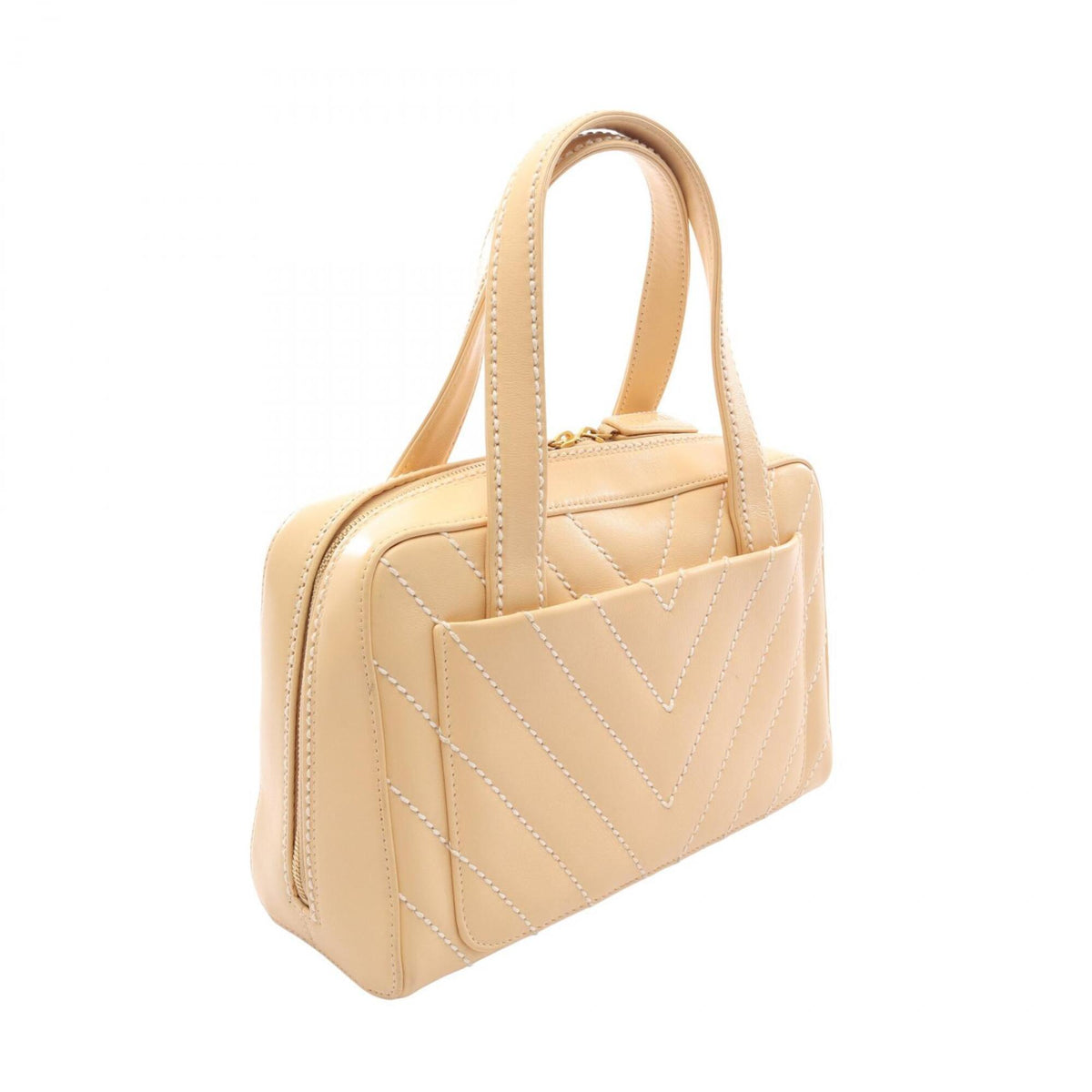 Chanel Beige Leather Handbag (Pre-Owned)