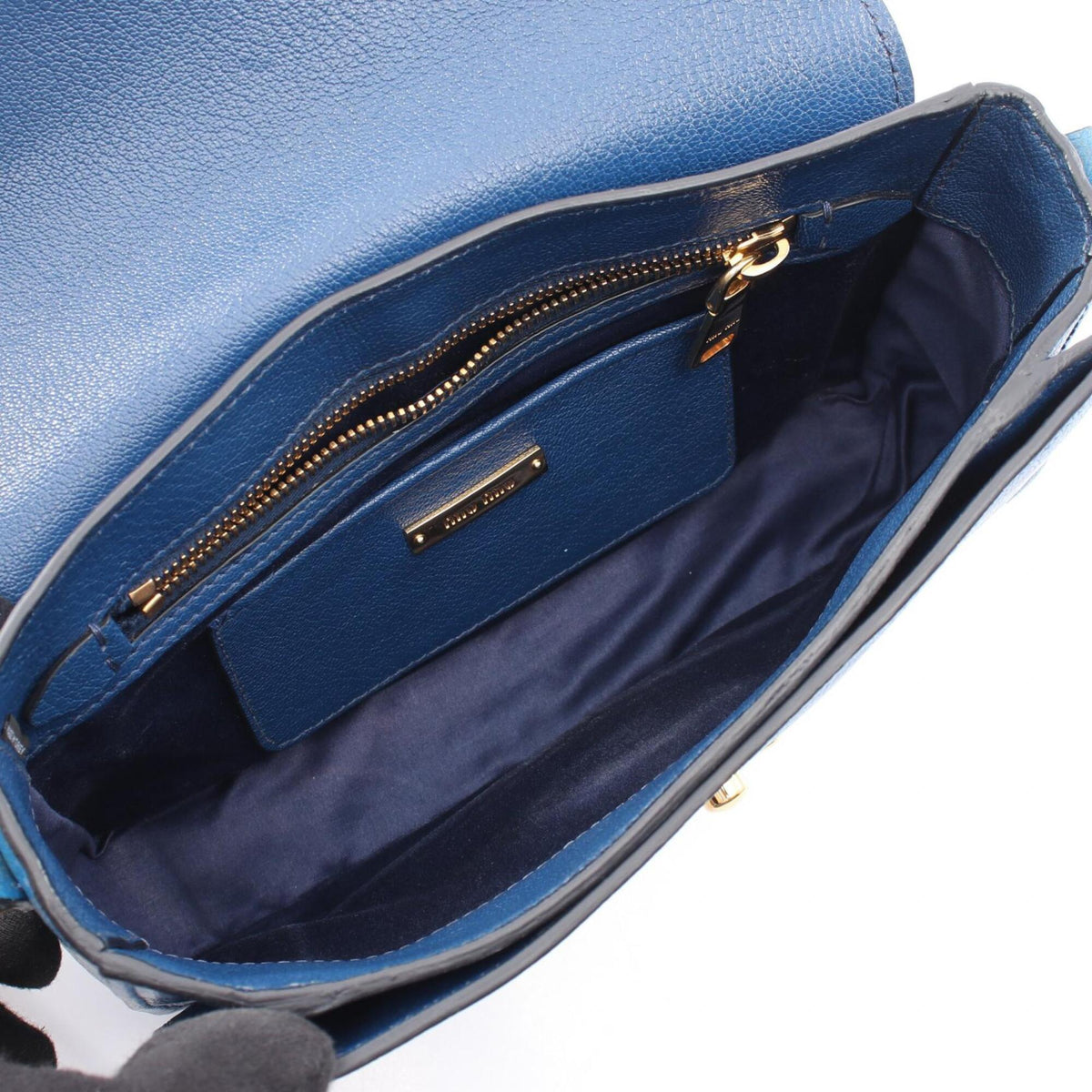 Miu Miu Blue Navy Leather Handbag Shoulder Bag (Pre-Owned)