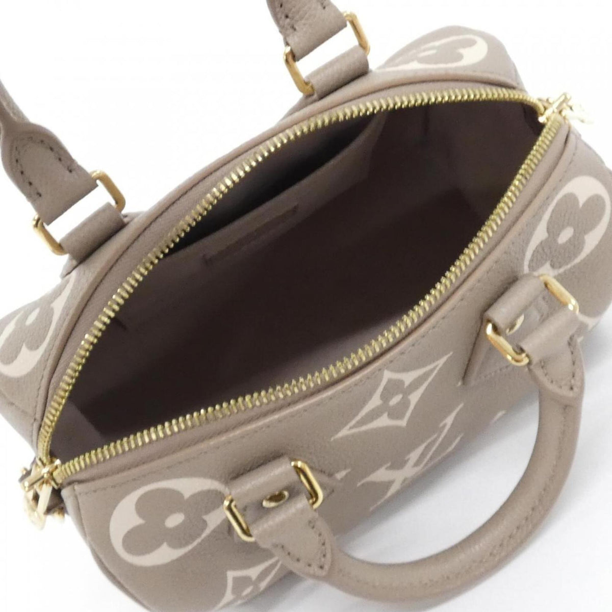 Louis Vuitton Monogram Empreinte Beige Tourterelle Leather Boston Bag (Pre-Owned)
