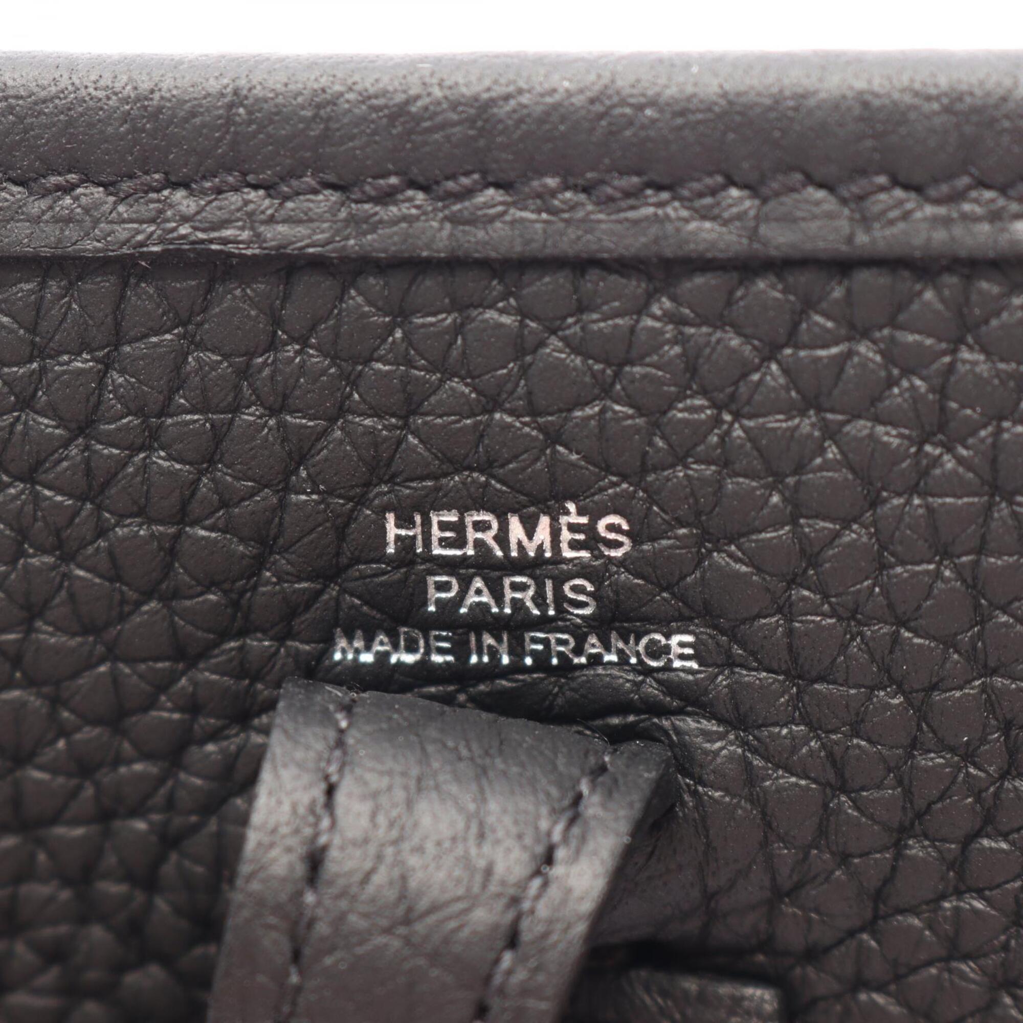 Hermes Black Taurillon Clemence Leather Handbag Shoulder Bag (Pre-Owned)