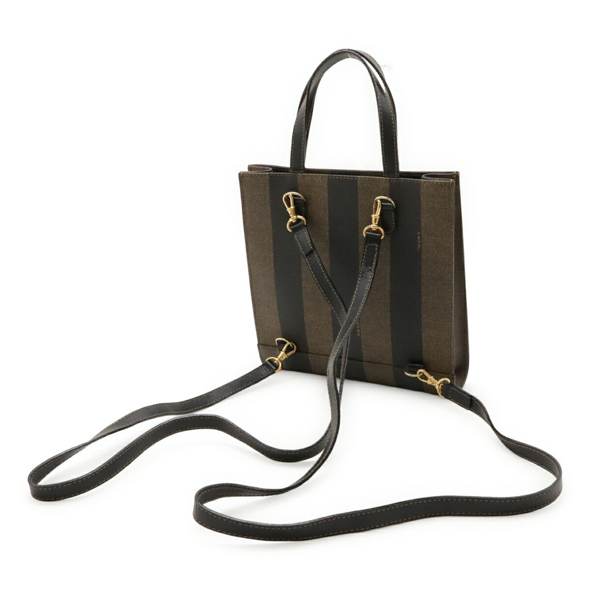 Fendi Khaki Brown Pvc Handbag (Pre-Owned)