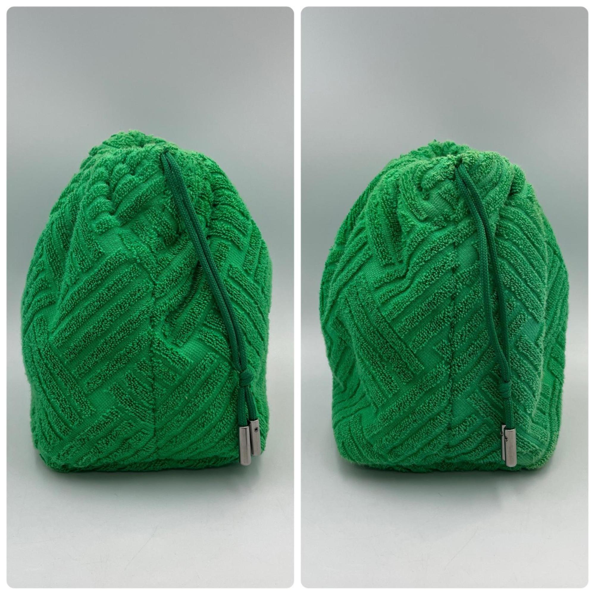 Bottega Veneta Green Pile Fabric Beach Bag Pouch (Pre-Owned)
