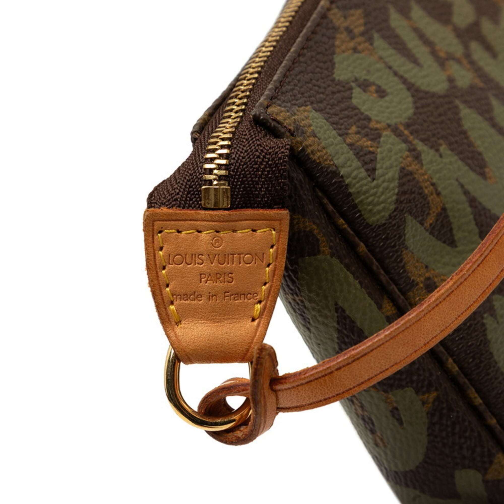 Louis Vuitton Brown Khaki Pvc Leather Handbag Pochette Pouch Shoulder Bag (Pre-Owned)