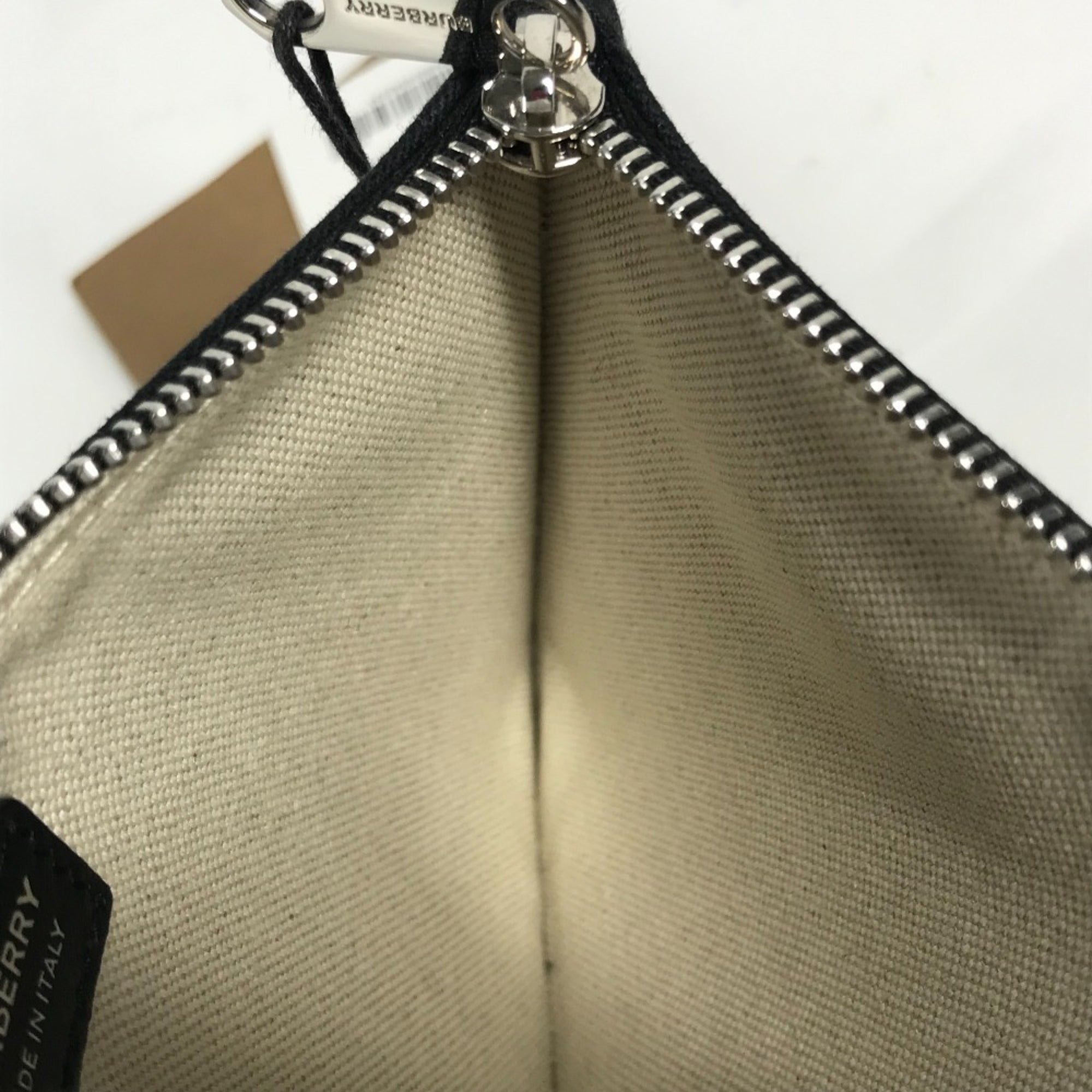 Burberry Black White Canvas Coin Purse/Coin Case (Pre-Owned)